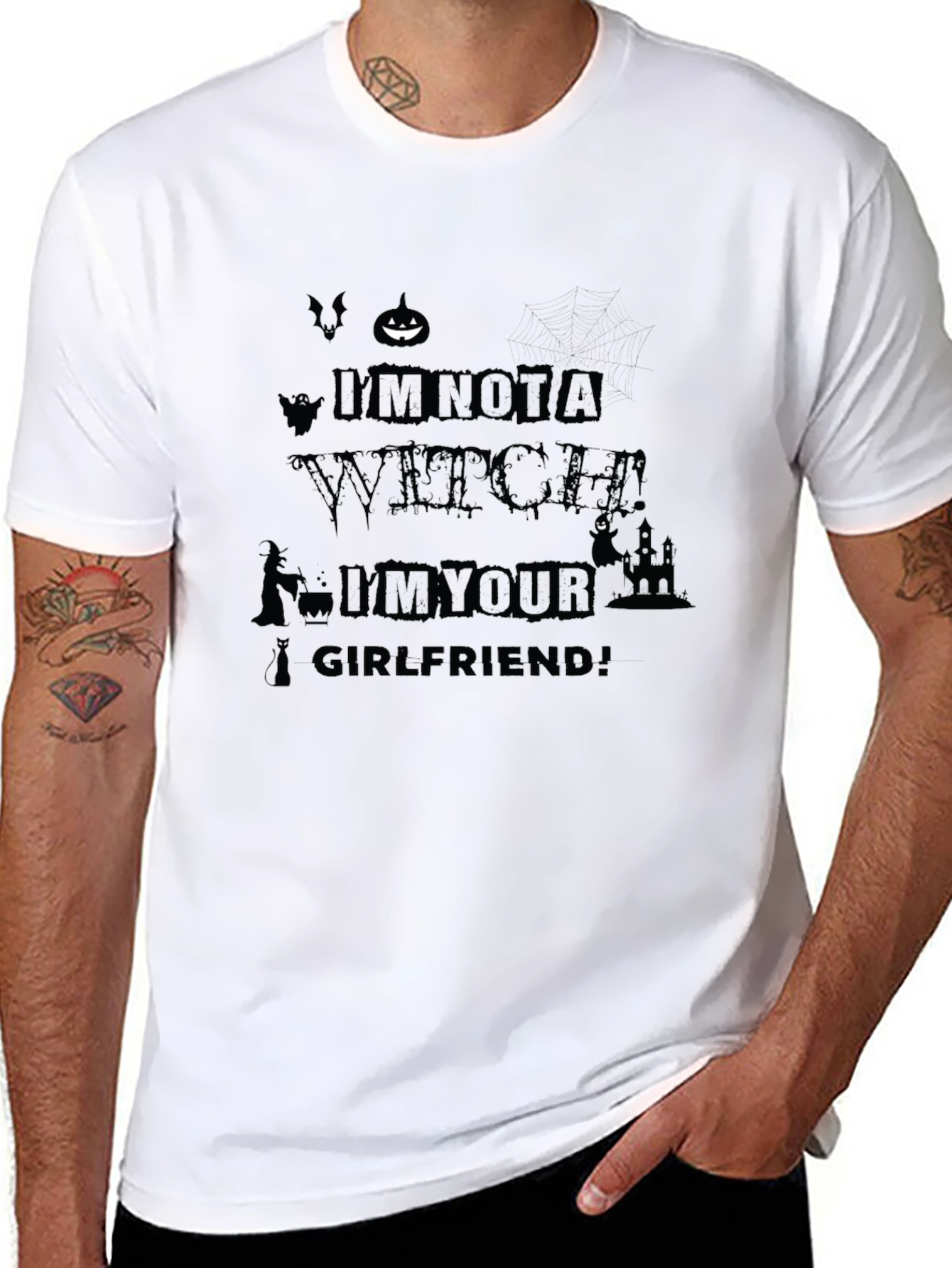 Im Not A Witch Im Your Girlfriend Halloween Tee
