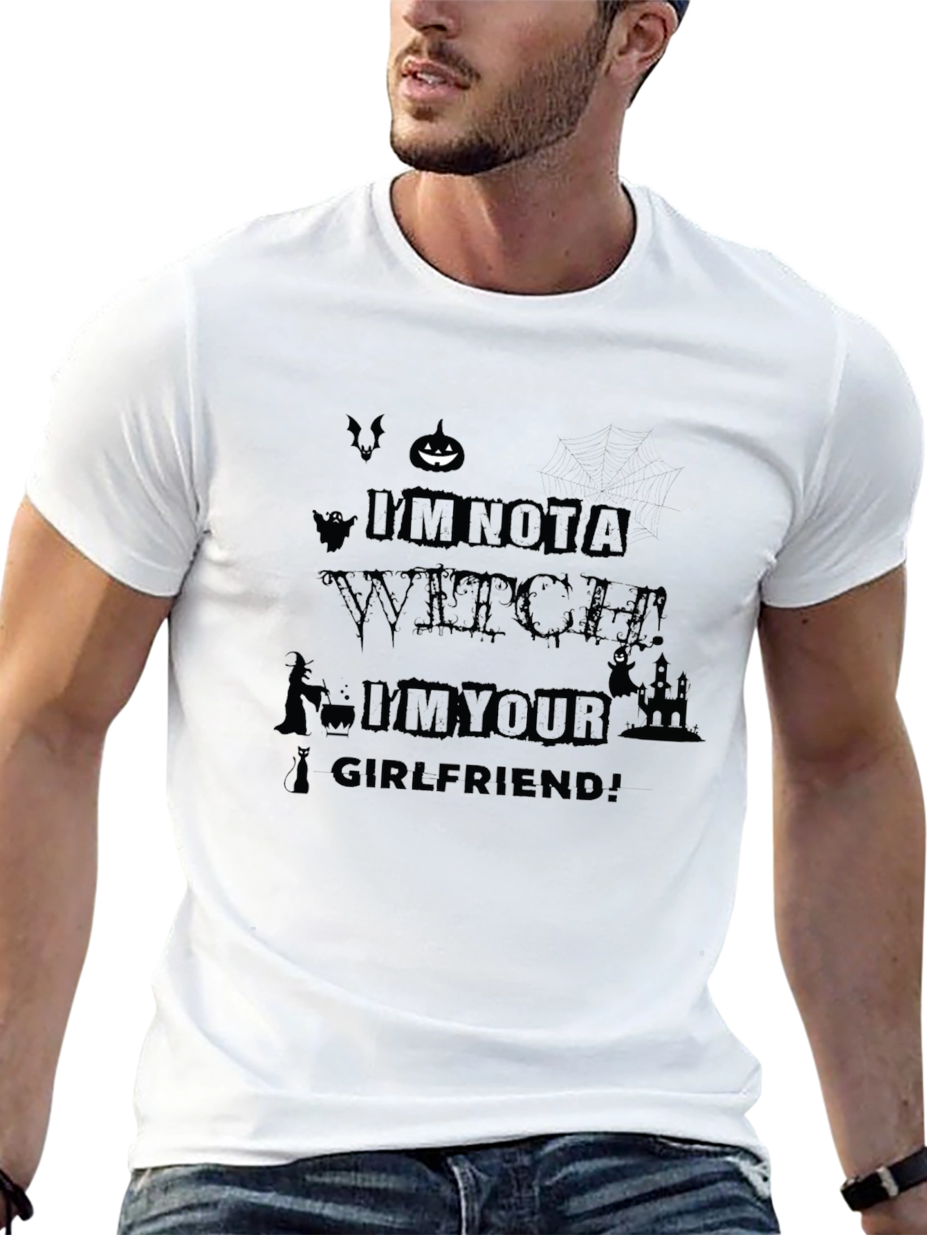 Im Not A Witch Im Your Girlfriend Halloween Tee