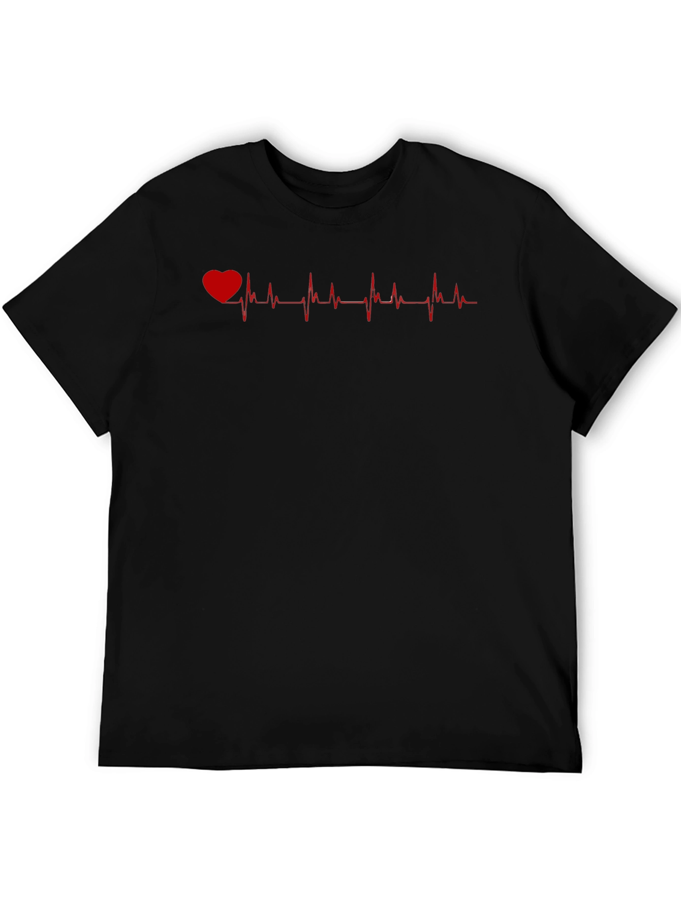Heartbeat Graphic T-Shirt - Black Casual Tee