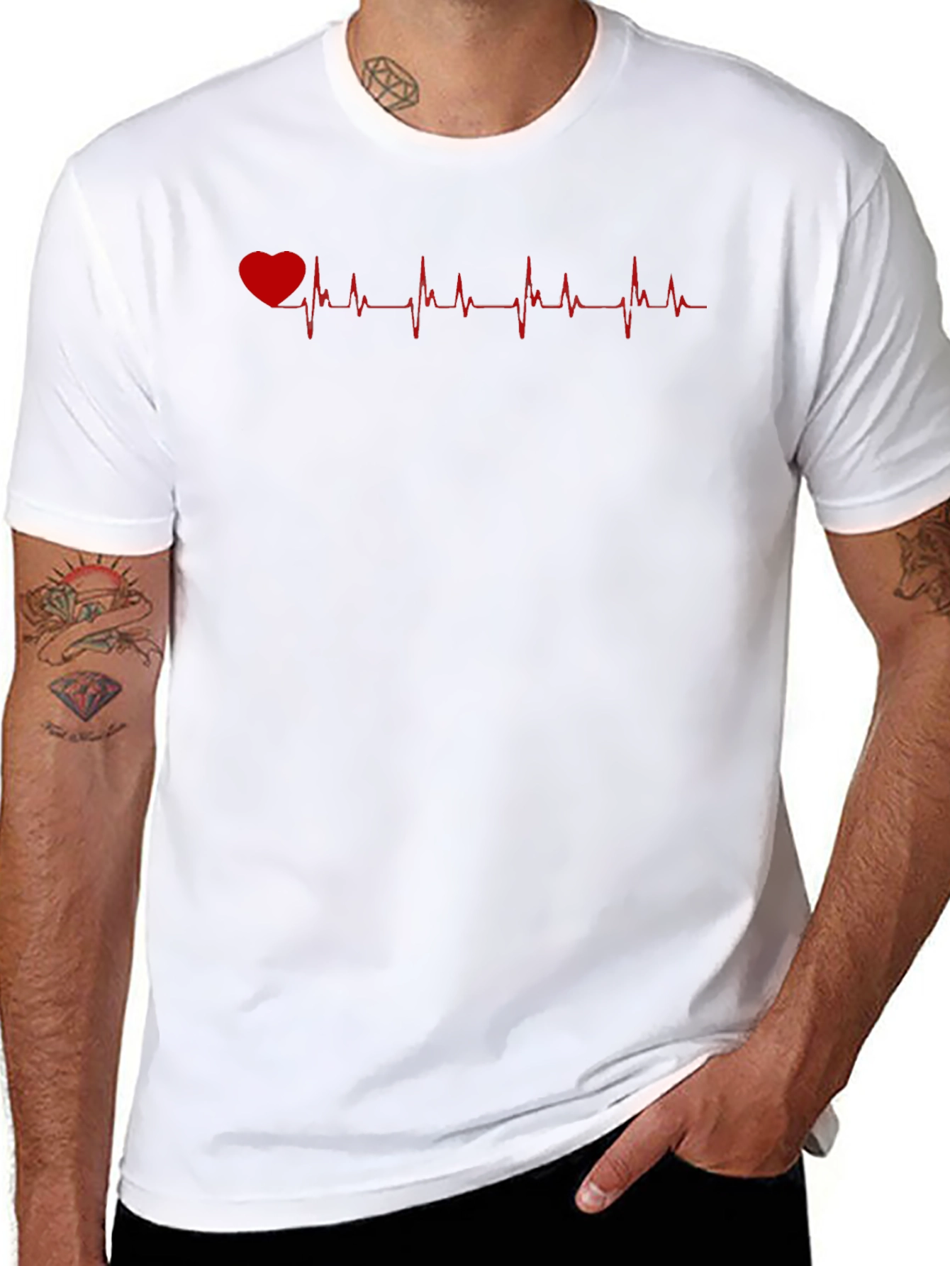 Heartbeat Graphic T-Shirt - Black Casual Tee