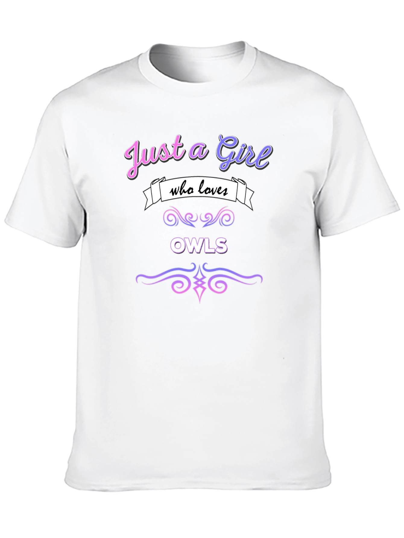 Just a Girl Who Loves Owls T-Shirt - Black