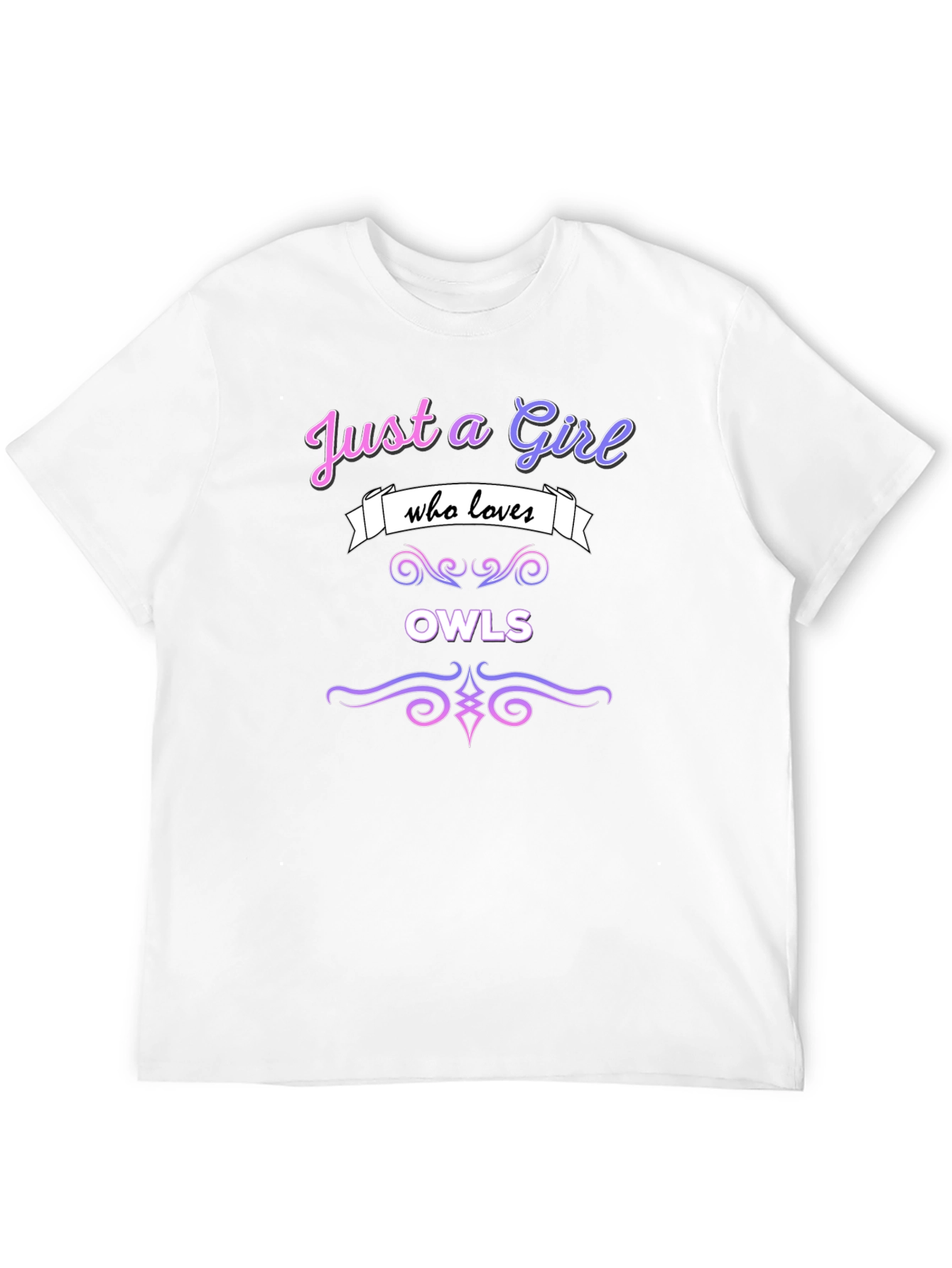 Just a Girl Who Loves Owls T-Shirt - Black