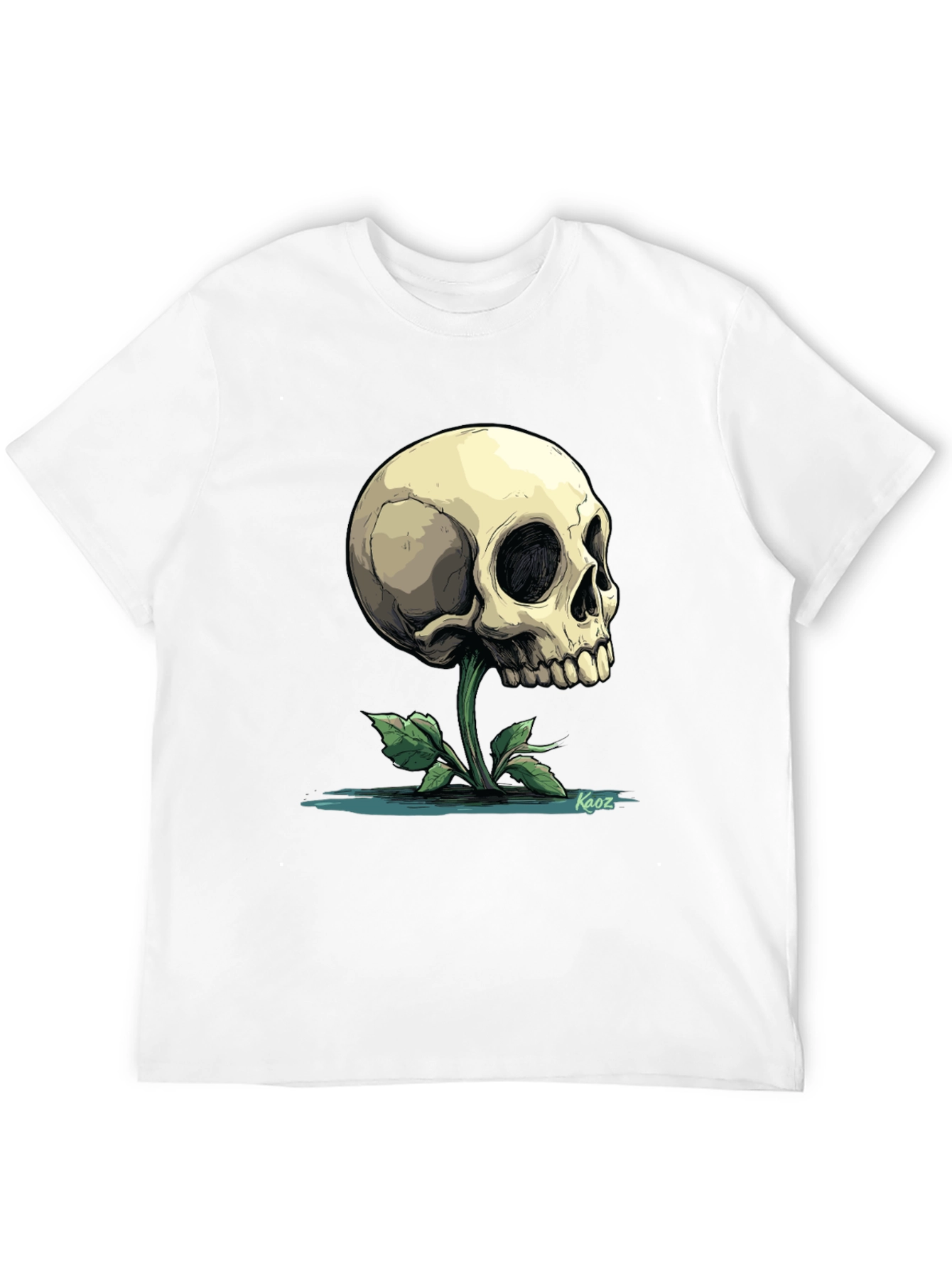 Skull Flower Graphic Tee - Mens Black T-Shirt