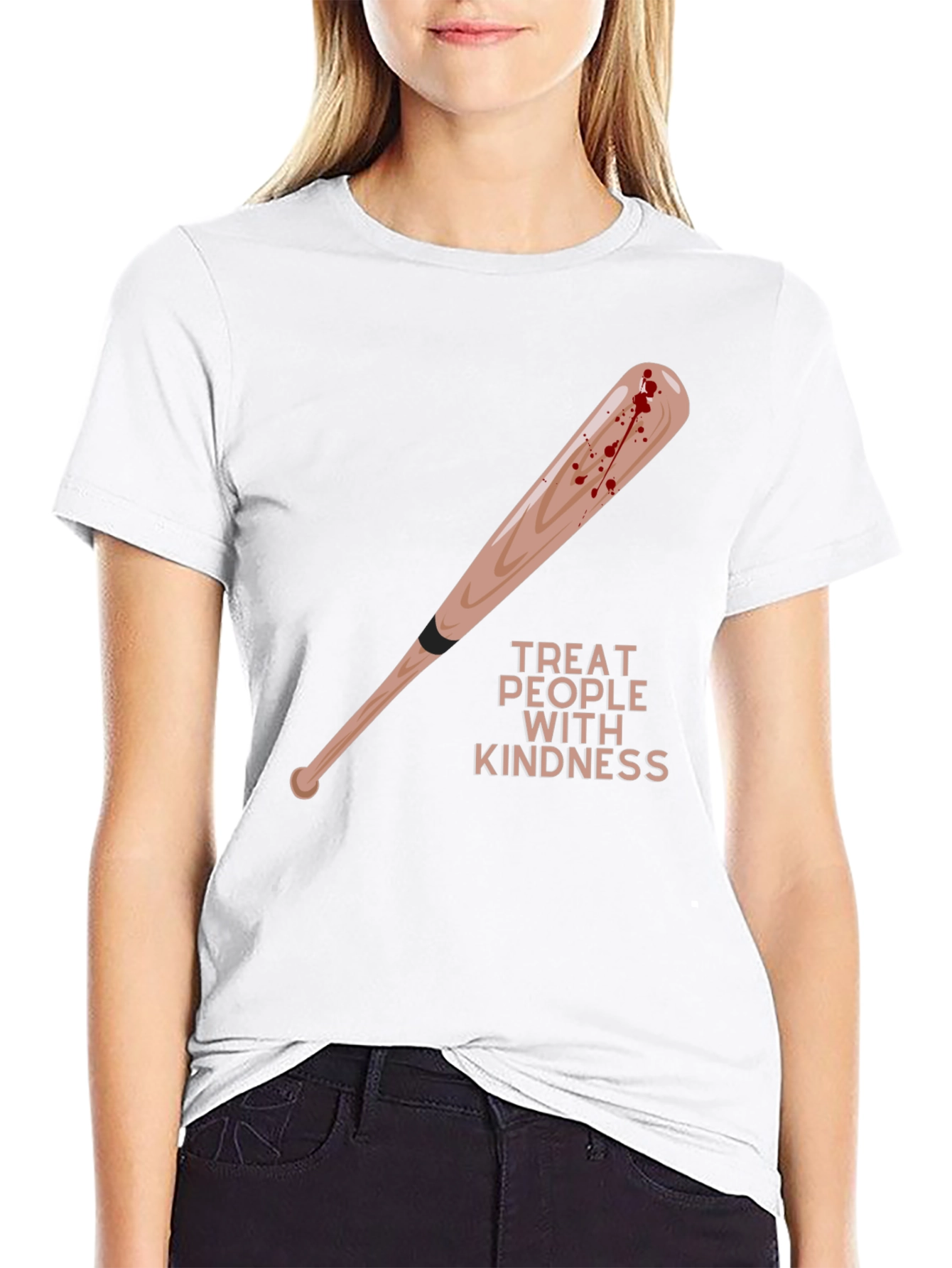 Treat People With Kindness Baseball Bat Graphic Tee