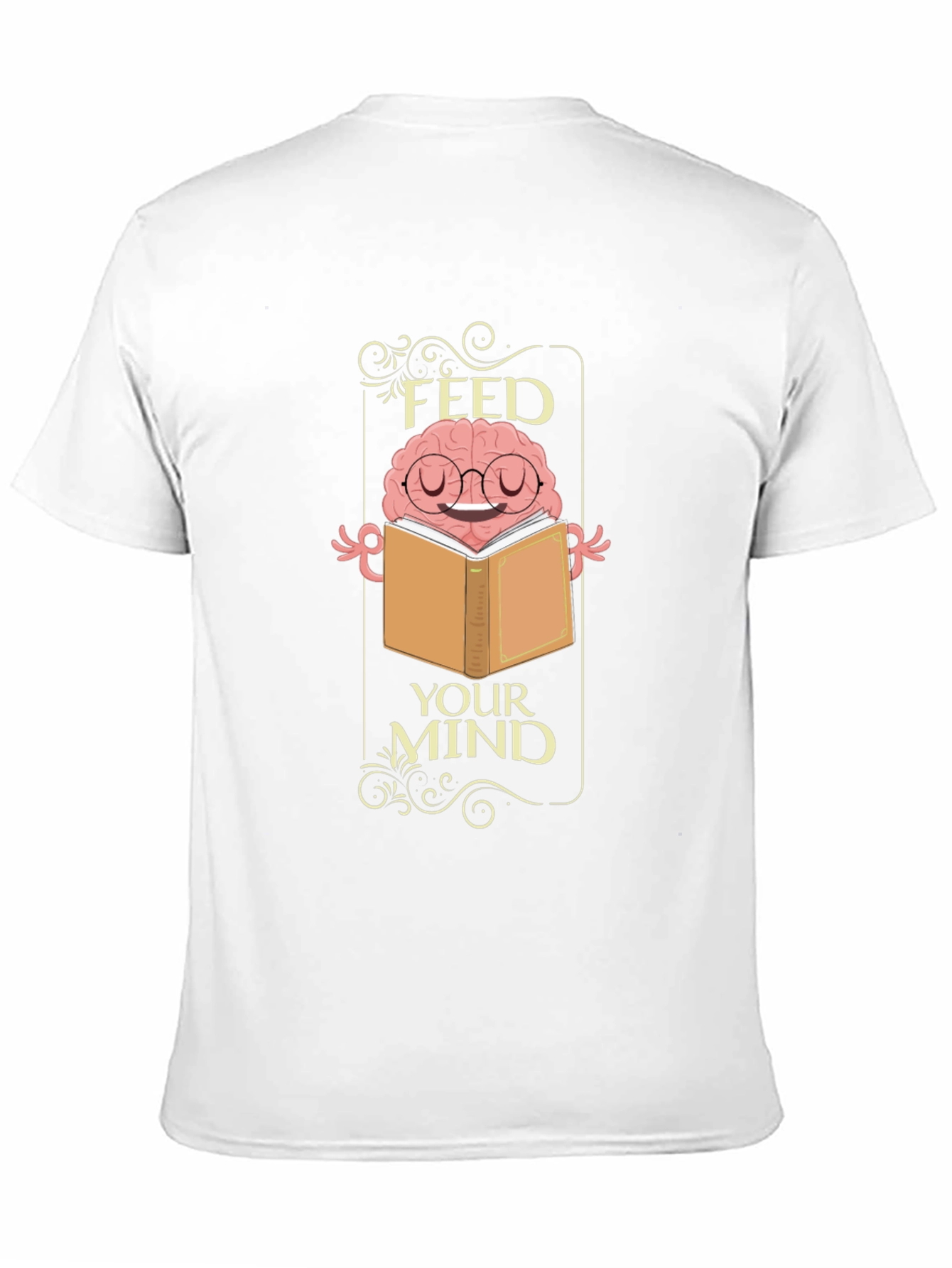 Feed Your Mind T-Shirt - Brain Reading Book Tee