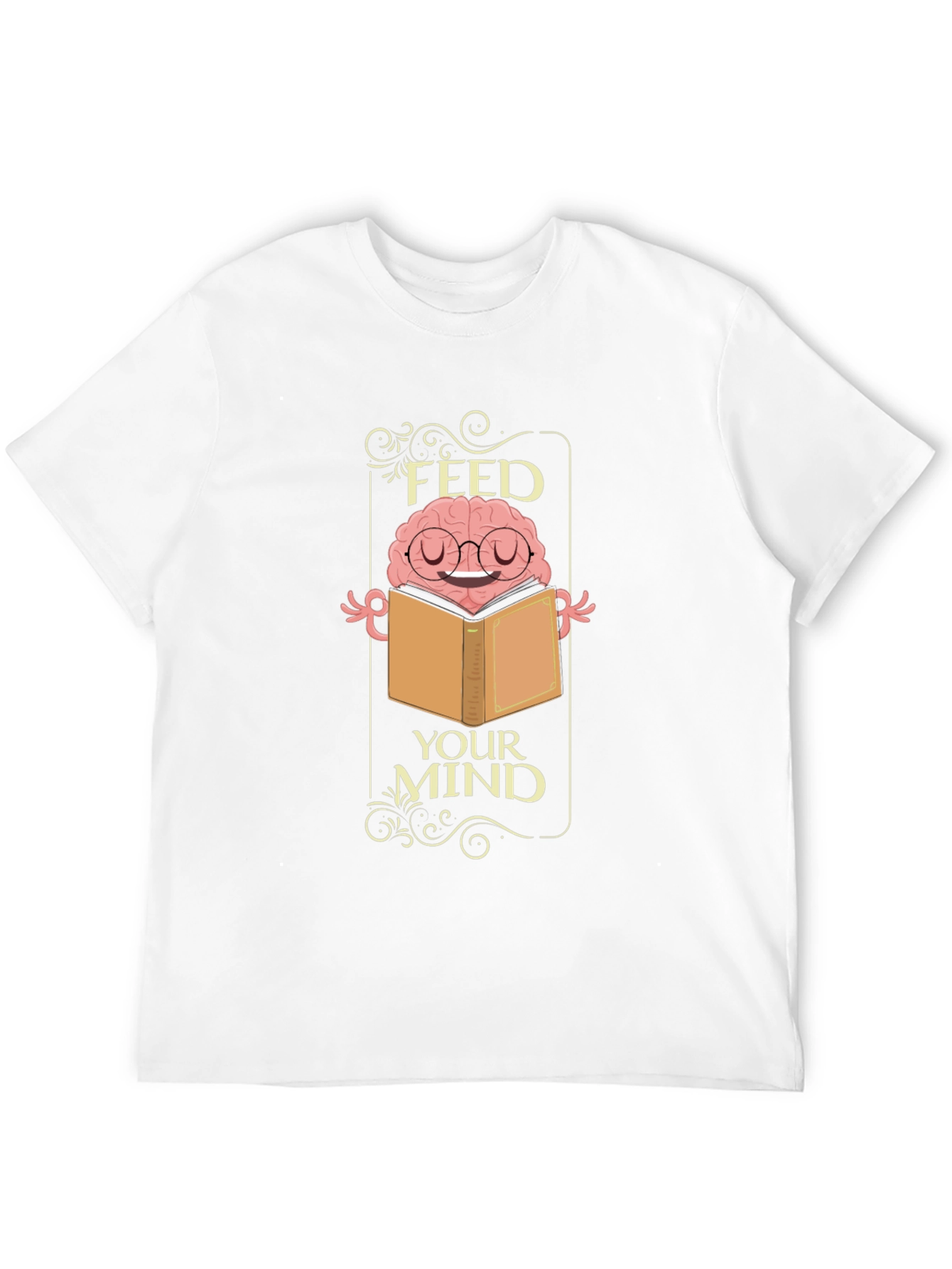 Feed Your Mind T-Shirt - Brain Reading Book Tee