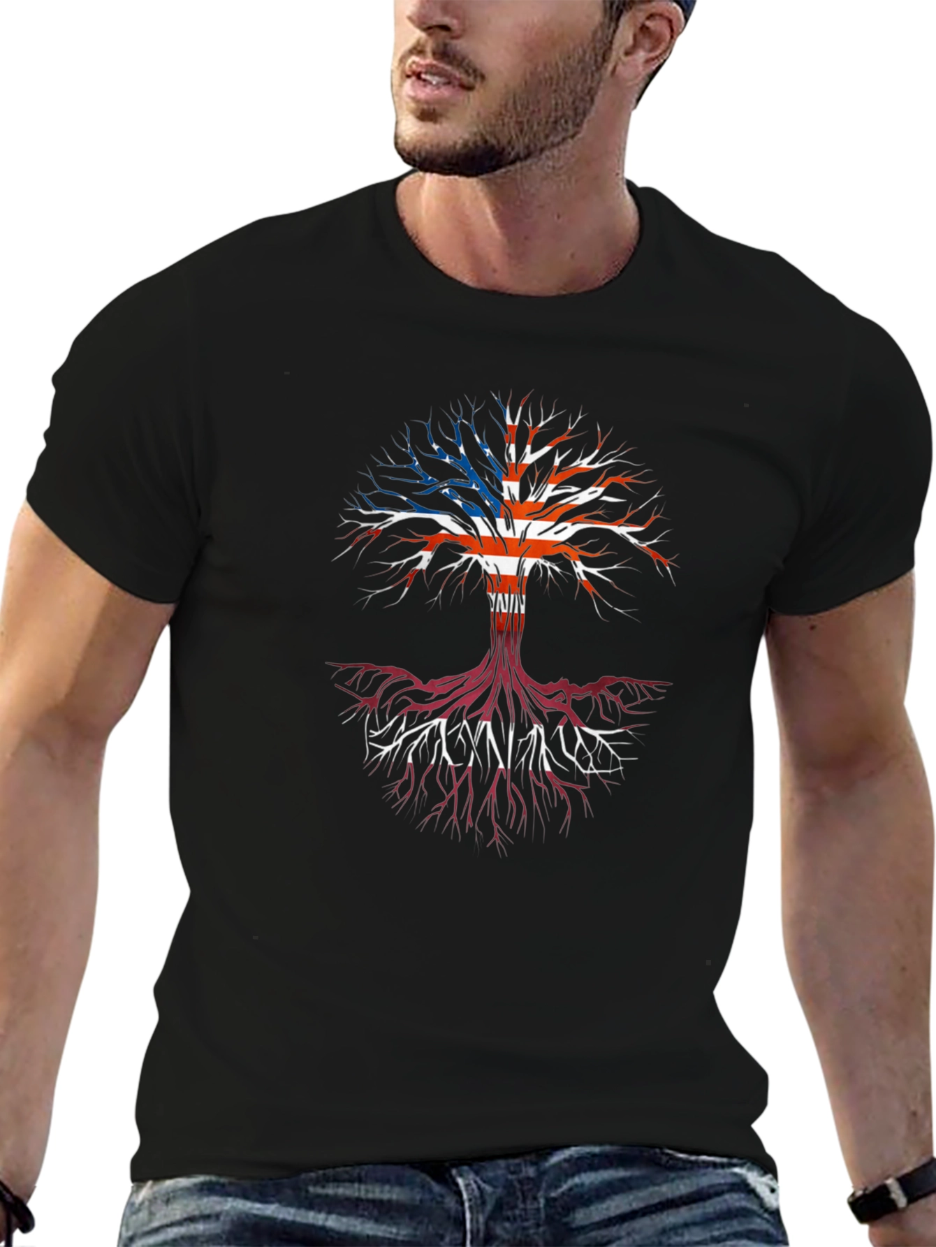 American Roots Tree Black Graphic Tee