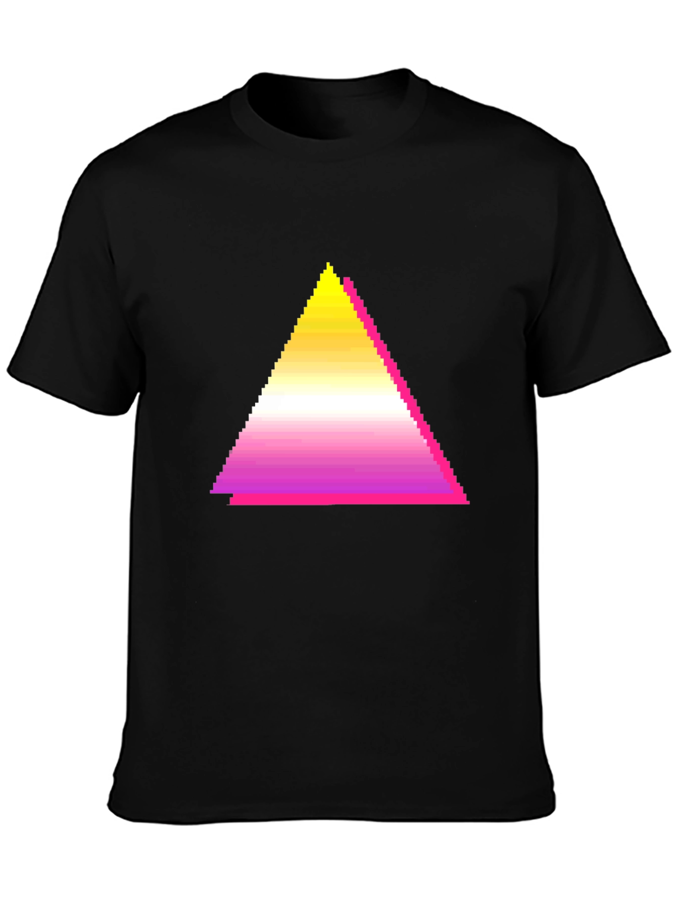 Pixel Gradient Triangle Graphic T-Shirt