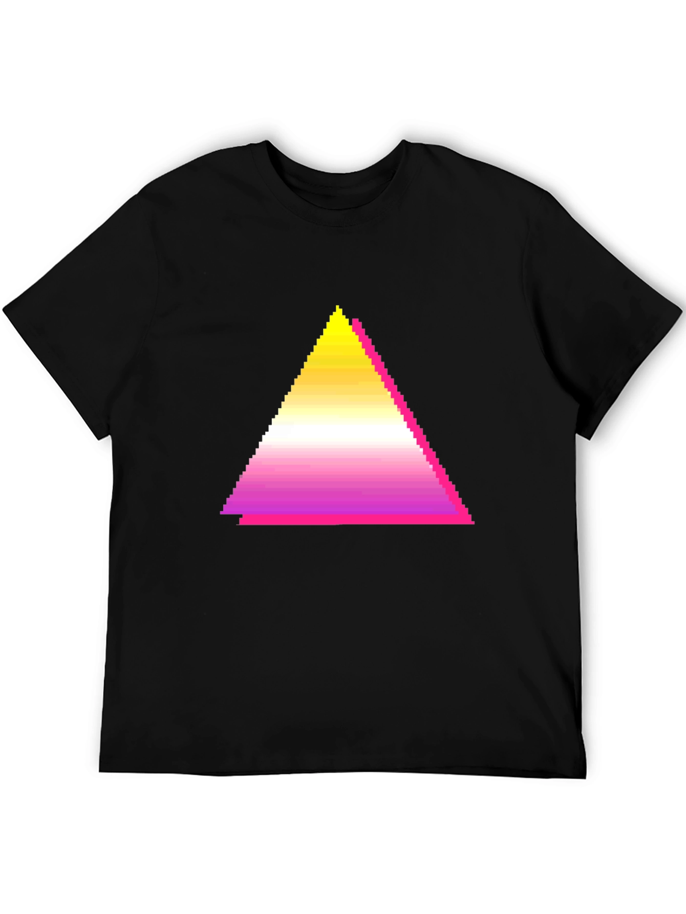 Pixel Gradient Triangle Graphic T-Shirt
