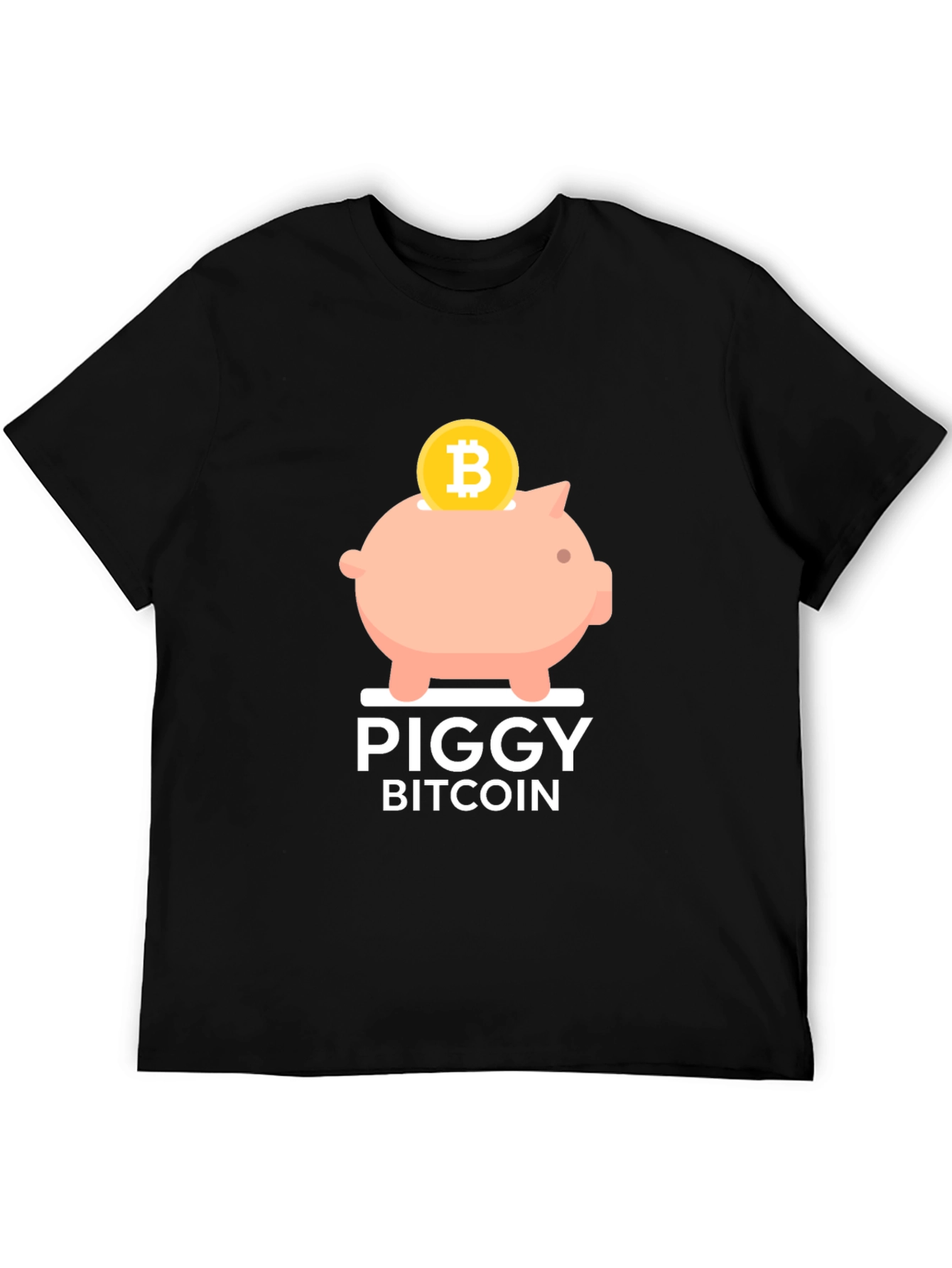 Piggy Bitcoin Black T-Shirt - Crypto Currency Tee