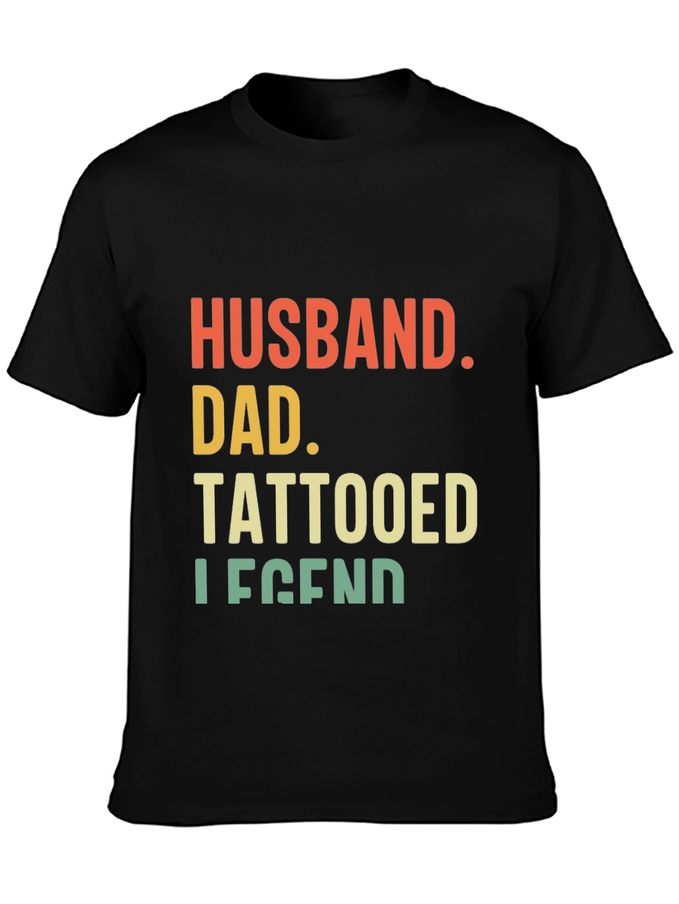 Husband Dad Tattooed Legend Graphic Tee - Black