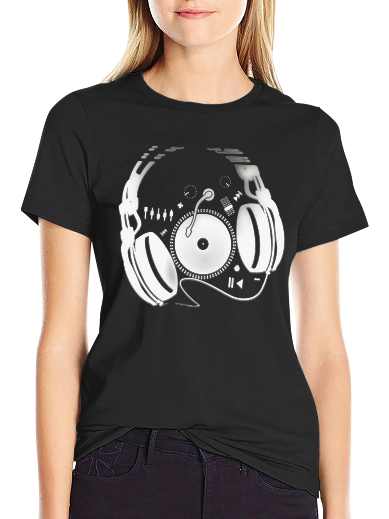 DJ Headphone Turntable Graphic Tee