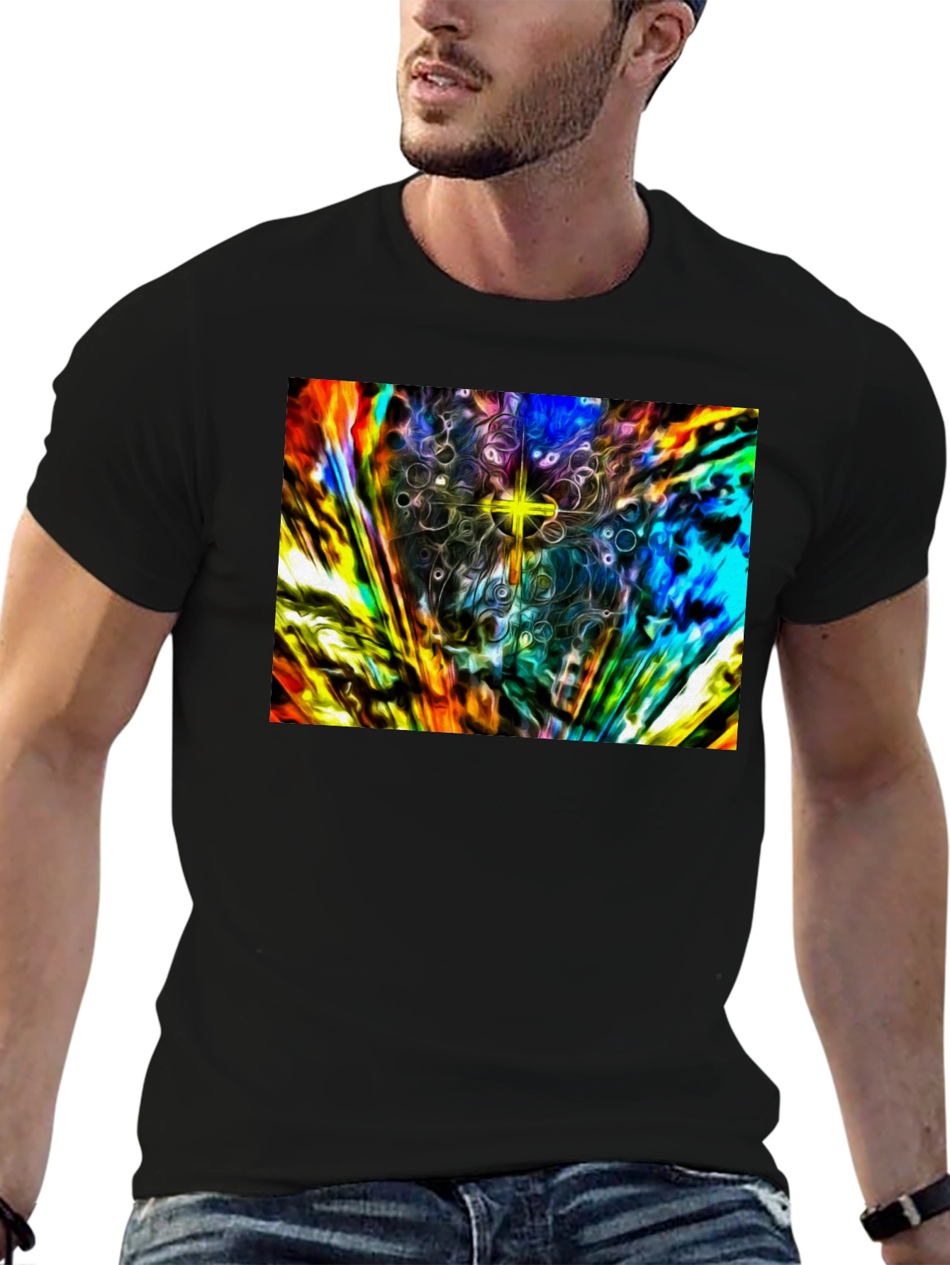 Abstract Starburst Graphic Tee - Modern Art Shirt
