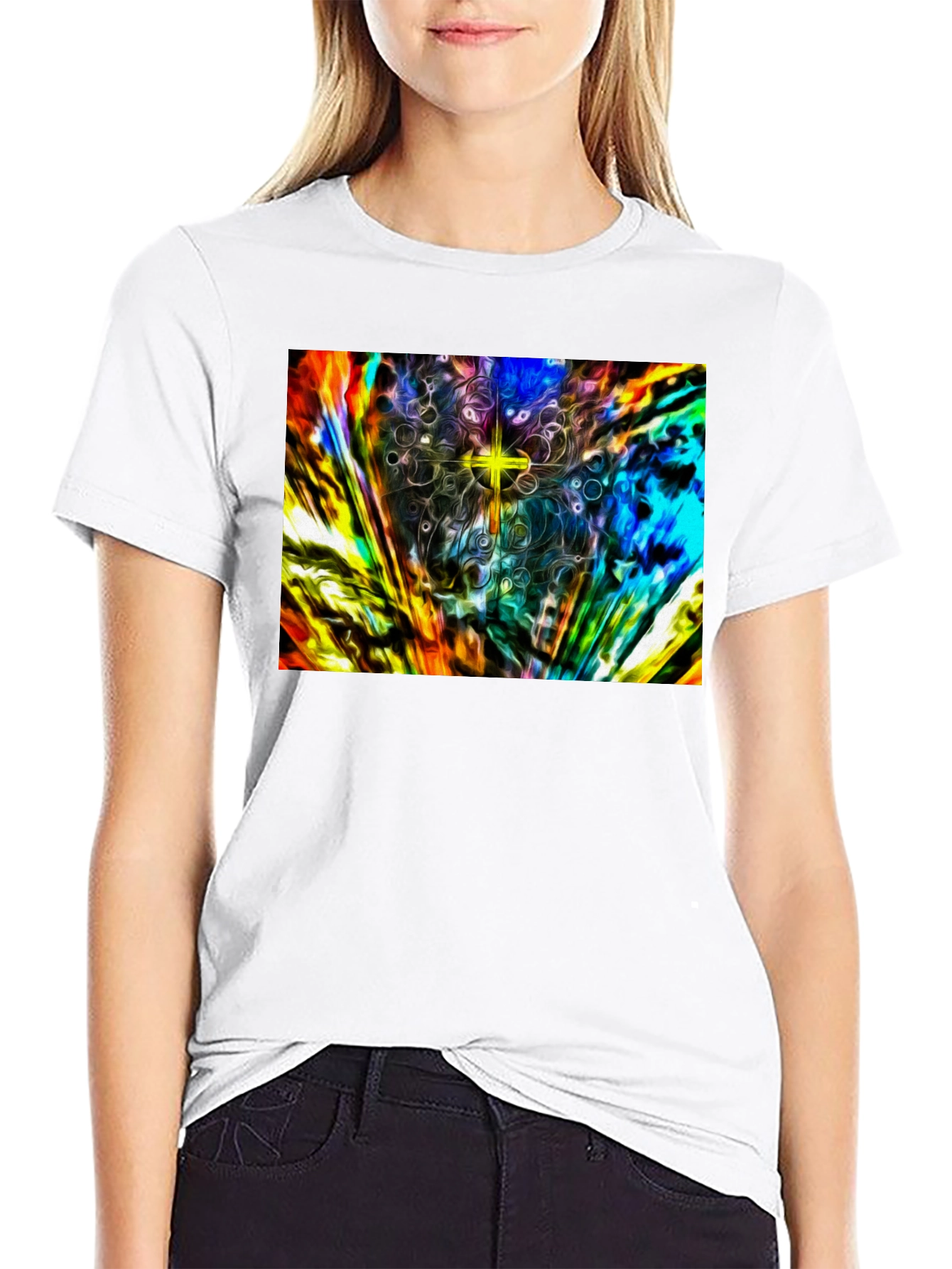 Abstract Starburst Graphic Tee - Modern Art Shirt