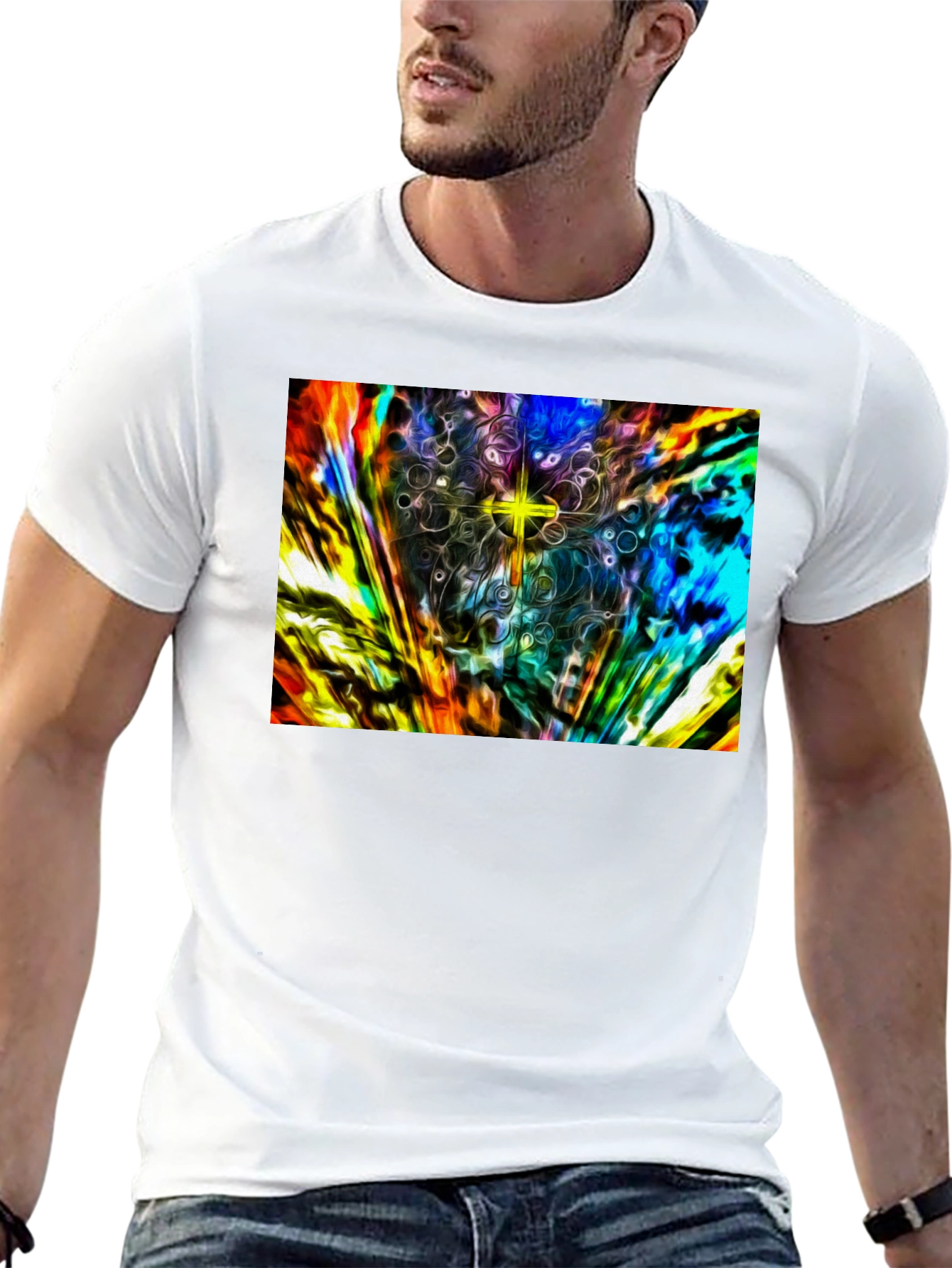 Abstract Starburst Graphic Tee - Modern Art Shirt