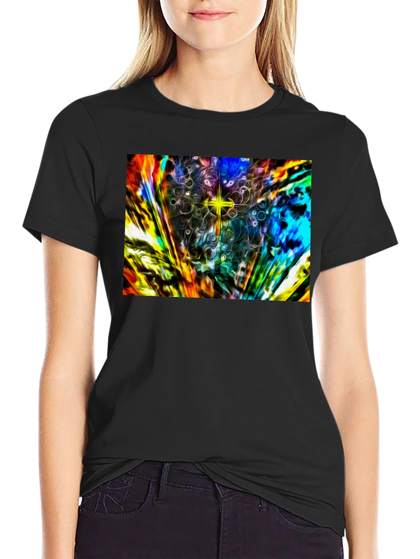 Abstract Starburst Graphic Tee - Modern Art Shirt