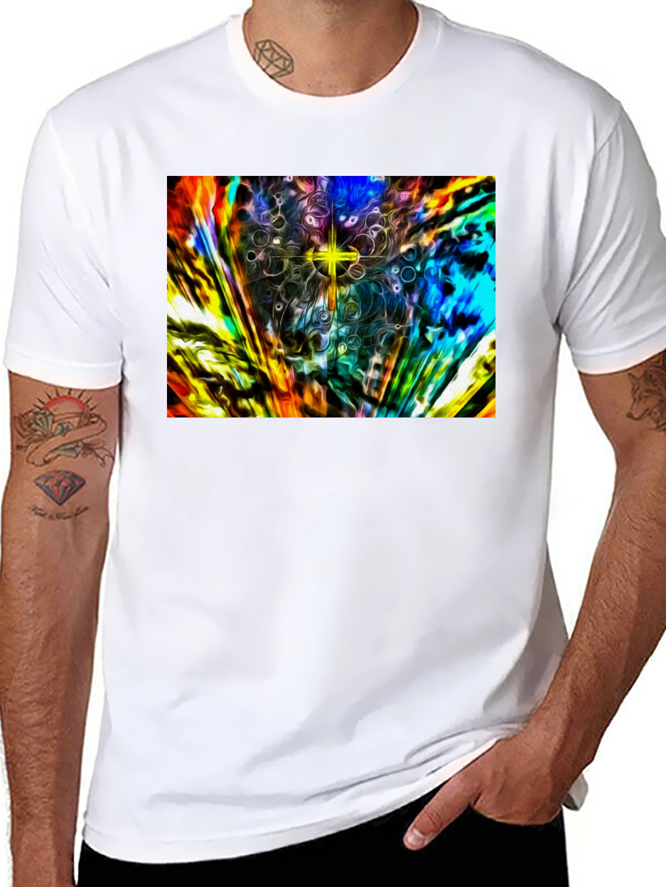 Abstract Starburst Graphic Tee - Modern Art Shirt