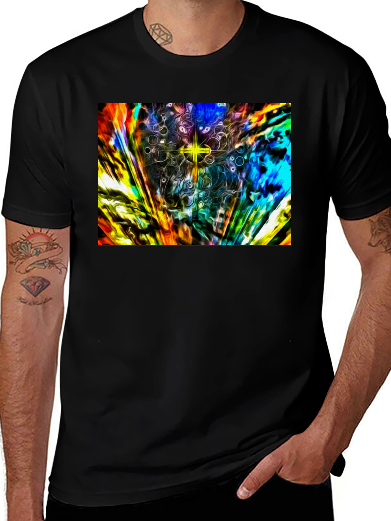 Abstract Starburst Graphic Tee - Modern Art Shirt