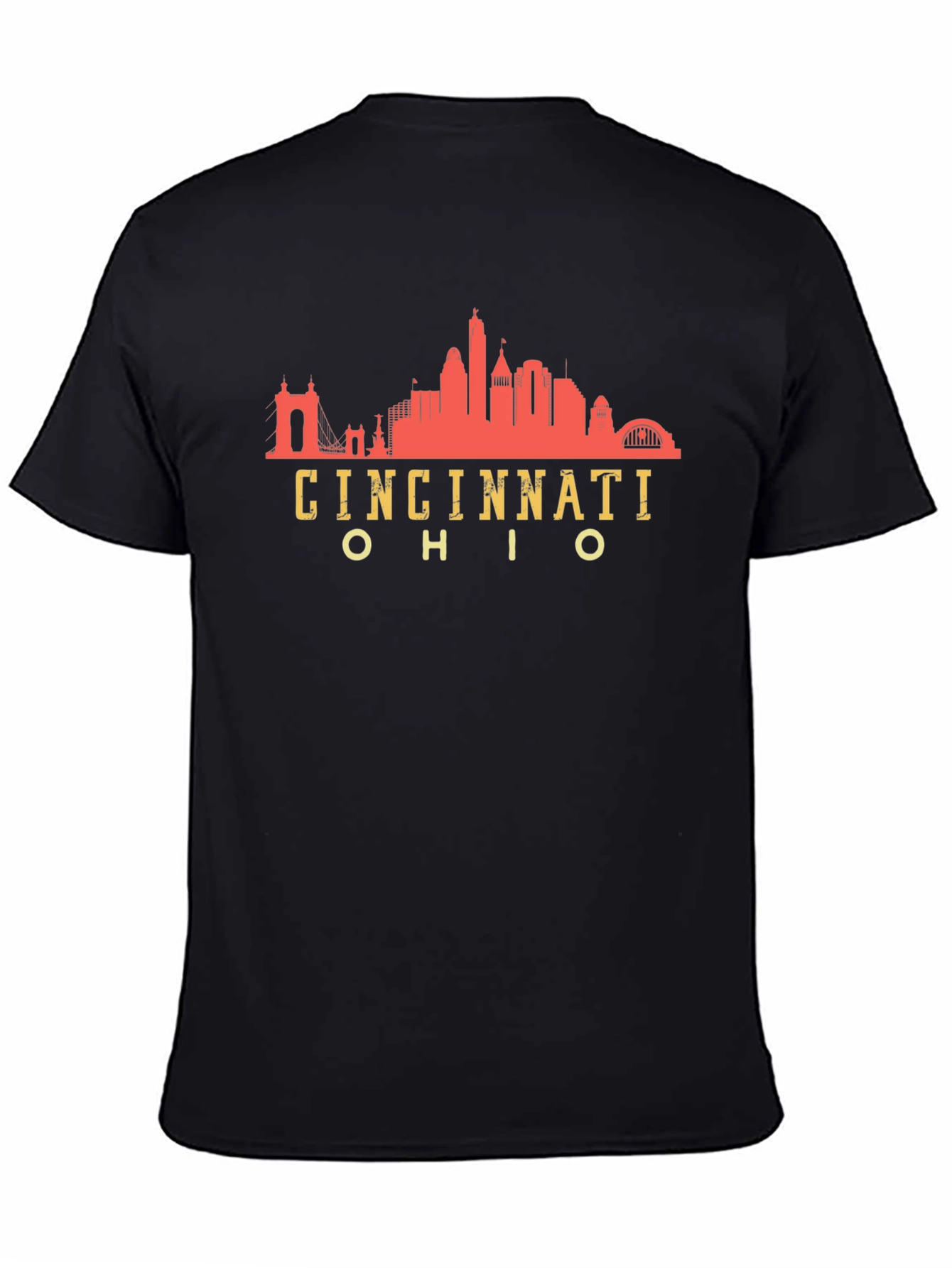 Cincinnati Ohio Skyline Black T-Shirt