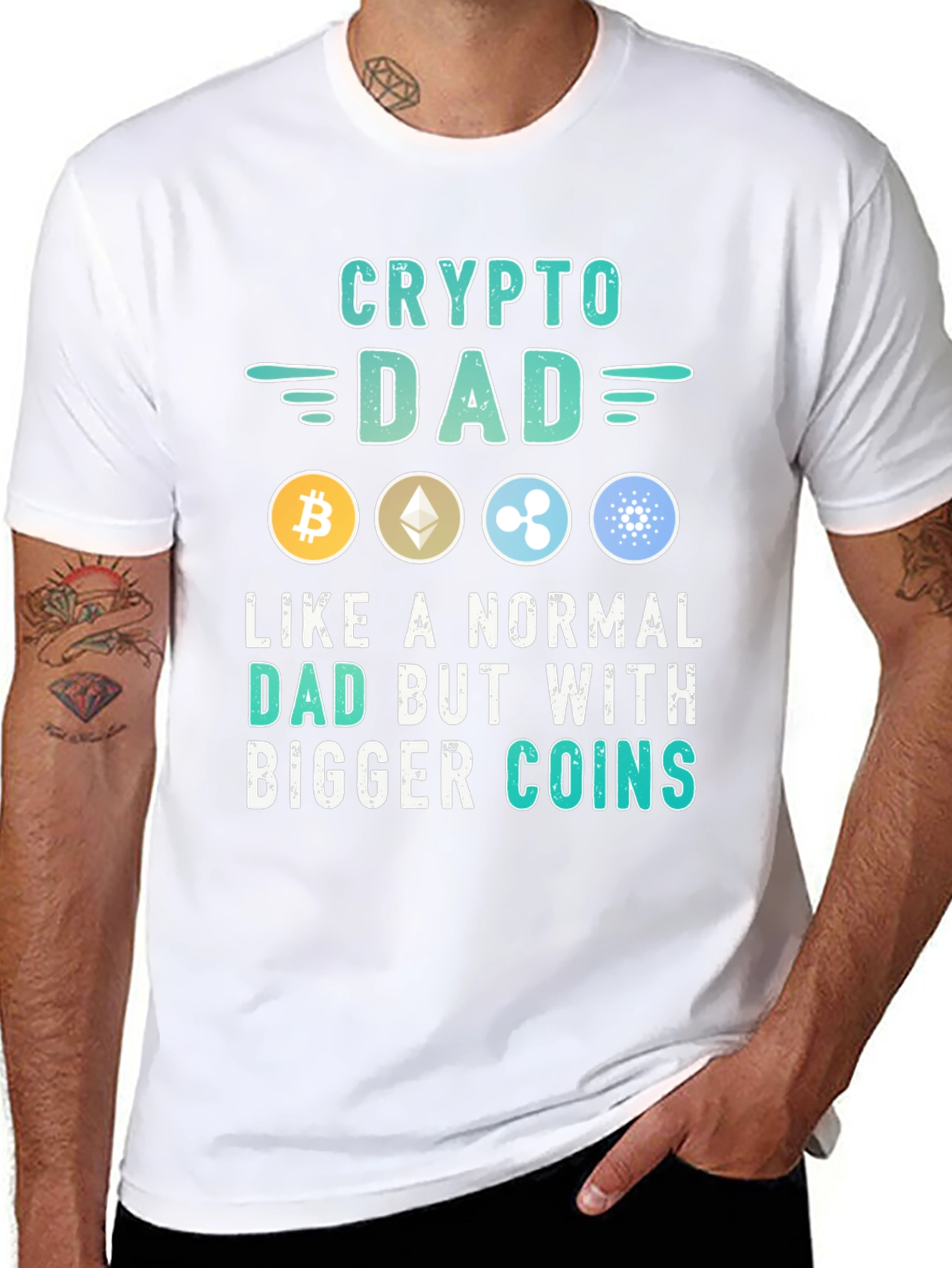 Crypto Dad T-Shirt - Bitcoin Ethereum XRP Cardano