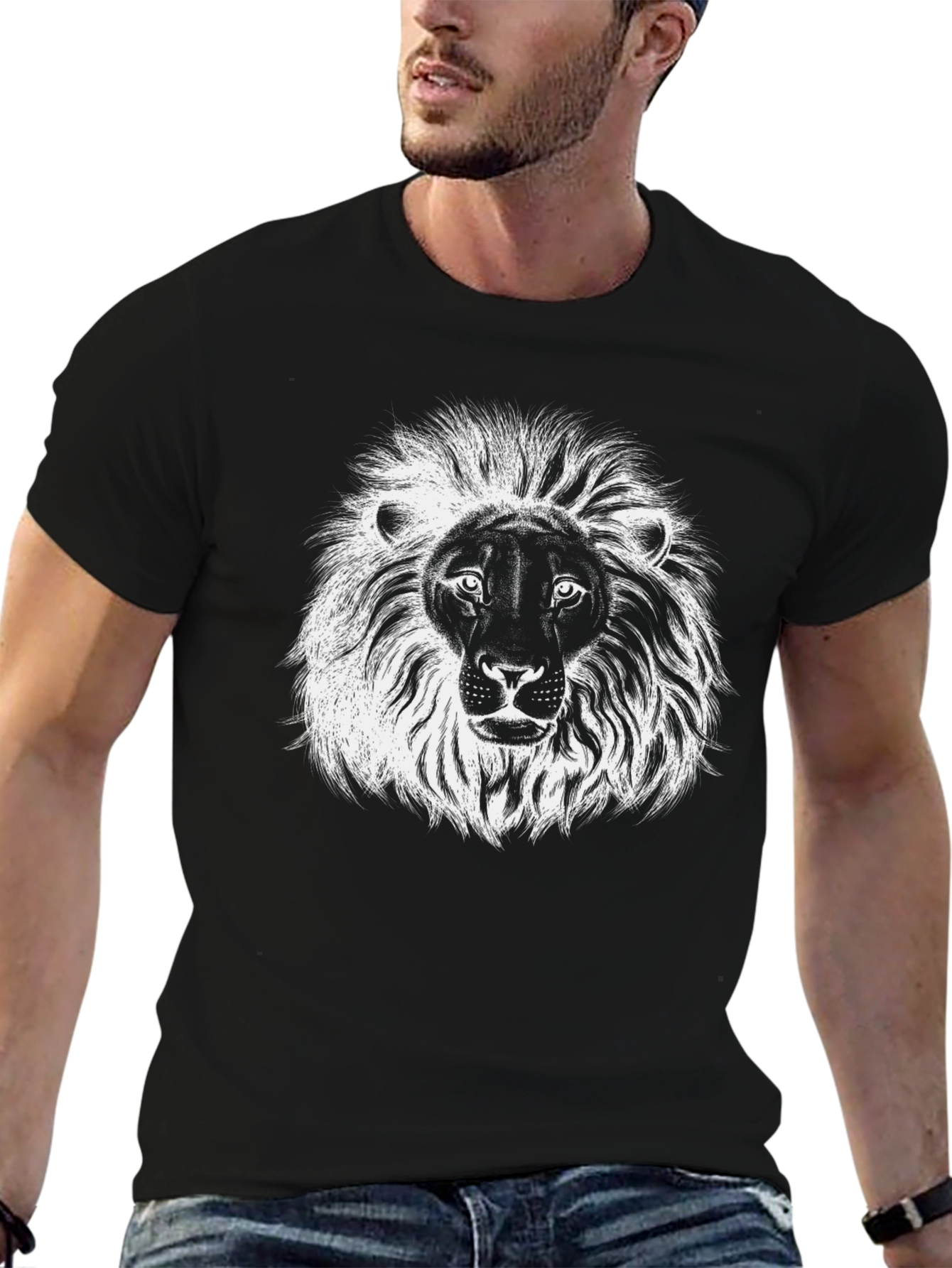 Lion Graphic Black T-Shirt