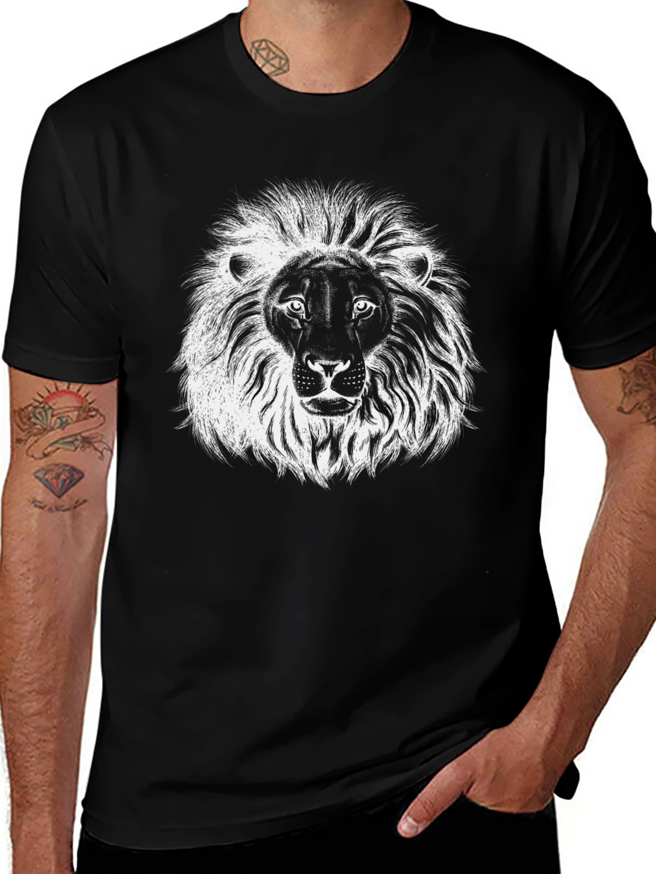 Lion Graphic Black T-Shirt