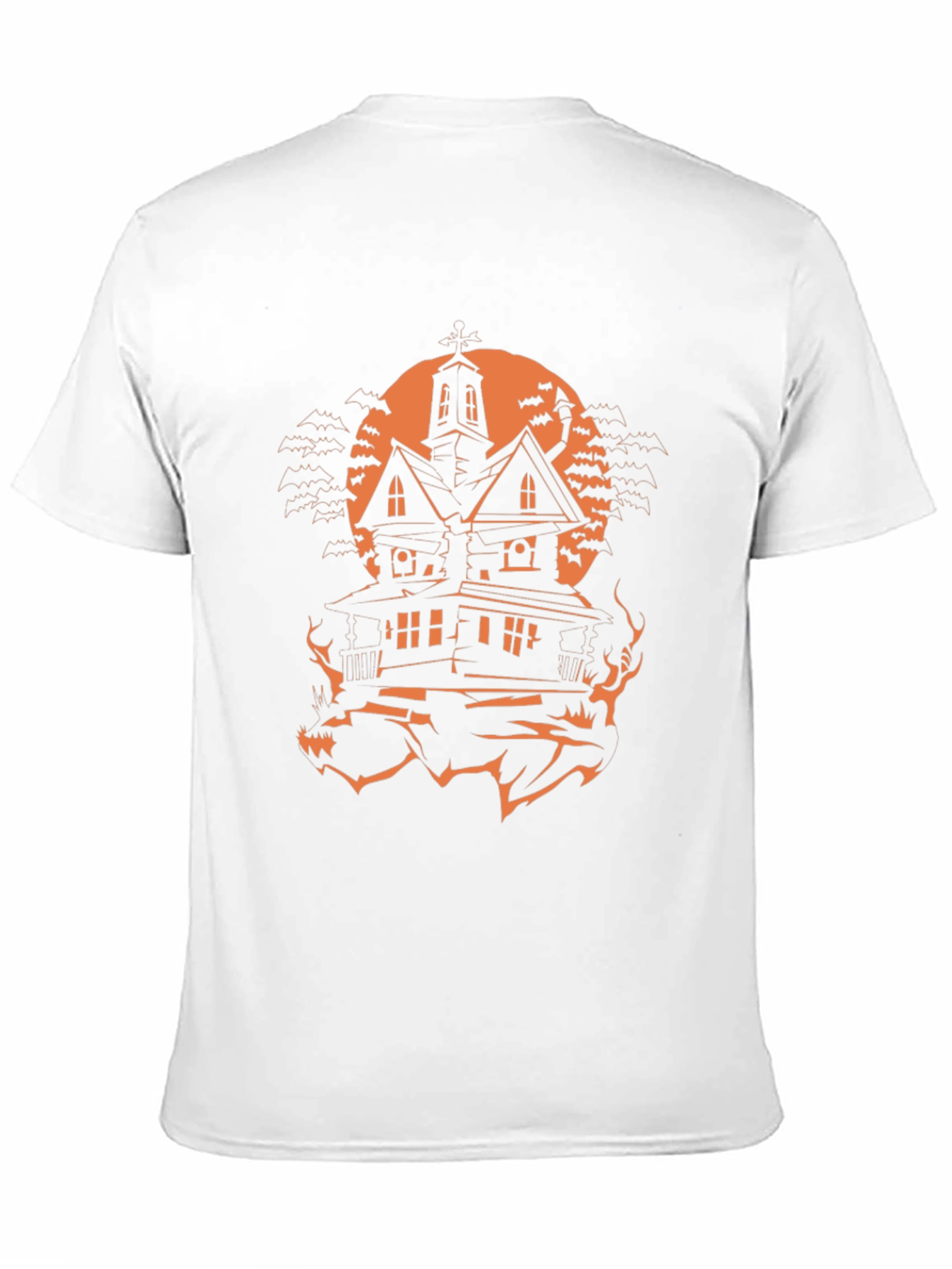 Halloween Haunted House Graphic Tee - Spooky Season Shirt