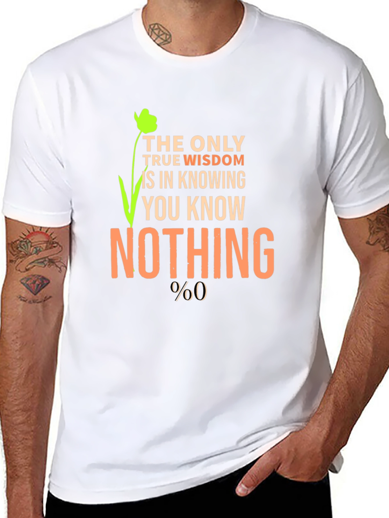 Wisdom Saying Graphic Print Mens T-Shirt