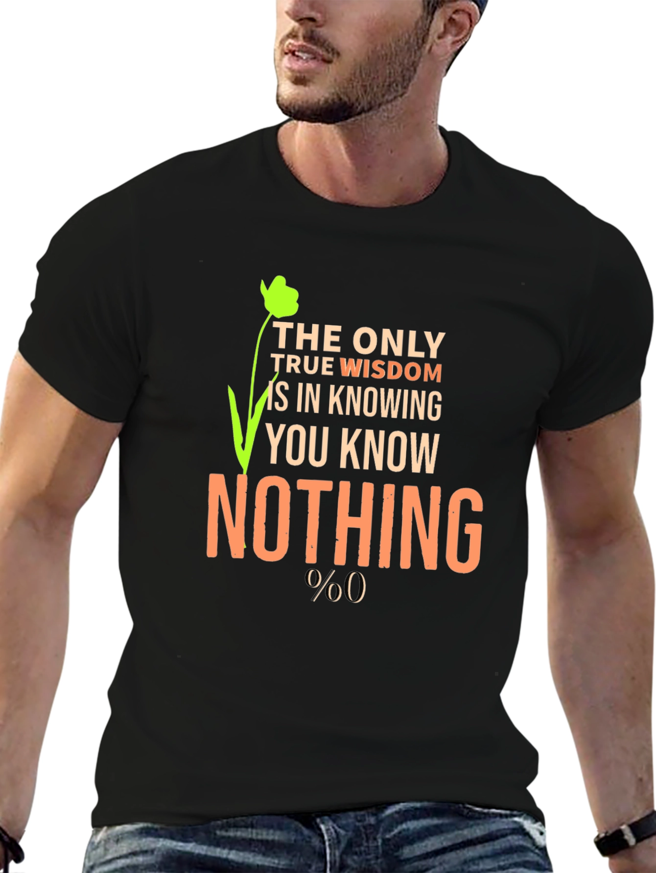 Wisdom Saying Graphic Print Mens T-Shirt