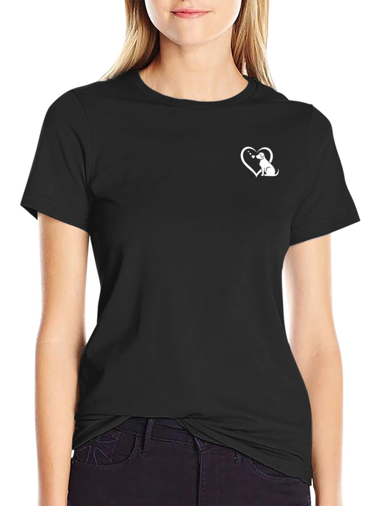 Dog Heart Graphic Tee - Black Short Sleeve T-Shirt
