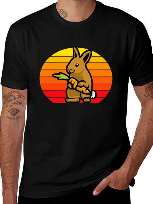 Rabbit Holding Carrot Graphic T-Shirt