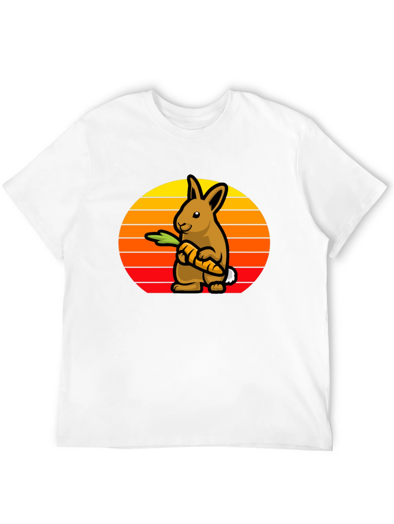 Rabbit Holding Carrot Graphic T-Shirt