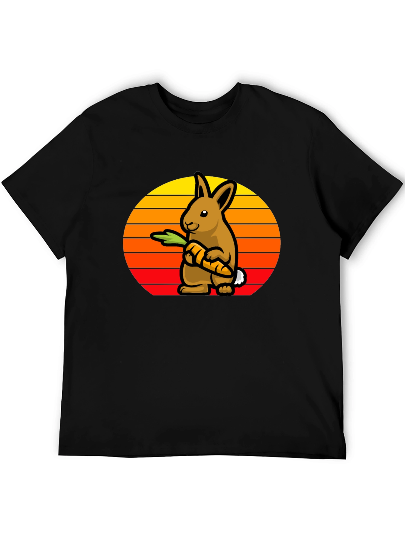Rabbit Holding Carrot Graphic T-Shirt