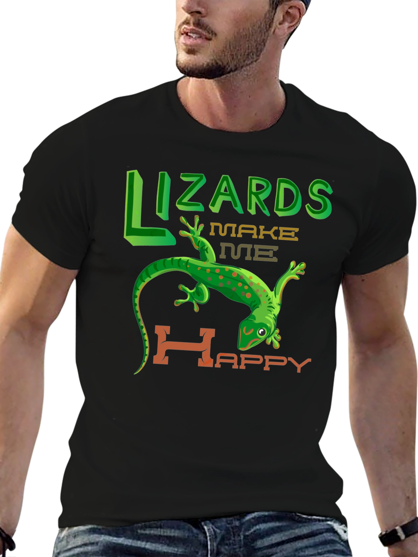 Lizards Make Me Happy Graphic T-Shirt