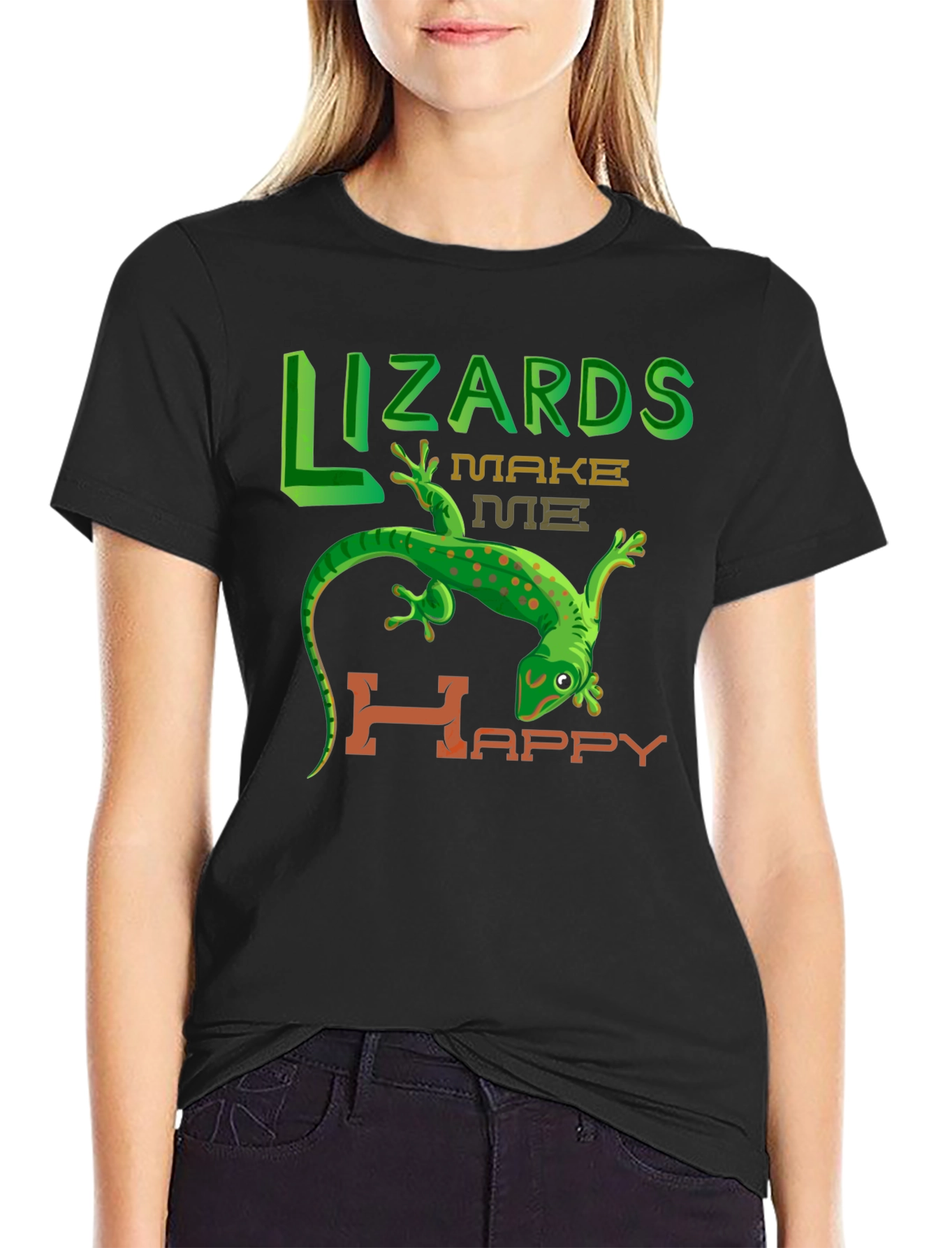 Lizards Make Me Happy Graphic T-Shirt