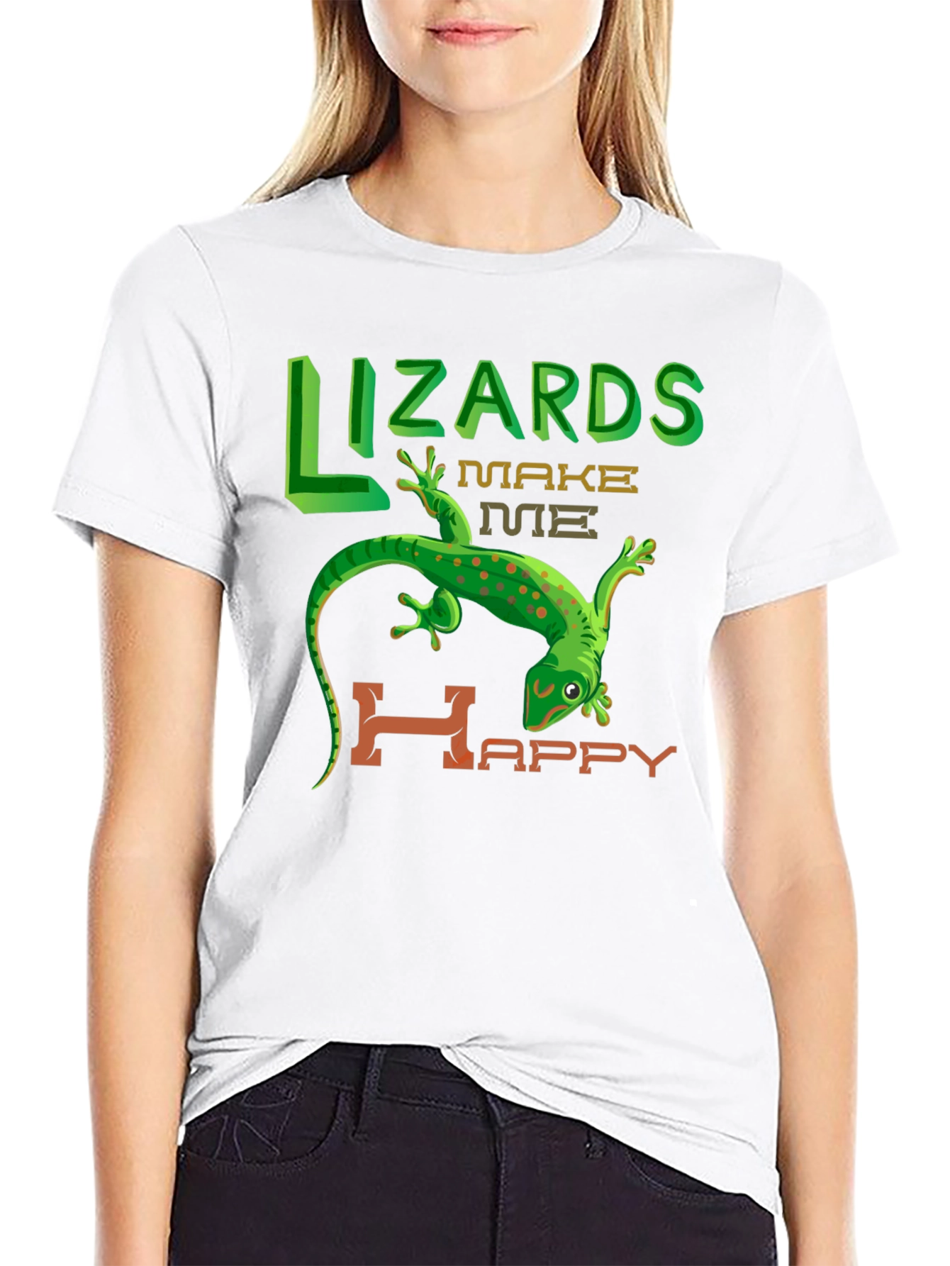 Lizards Make Me Happy Graphic T-Shirt