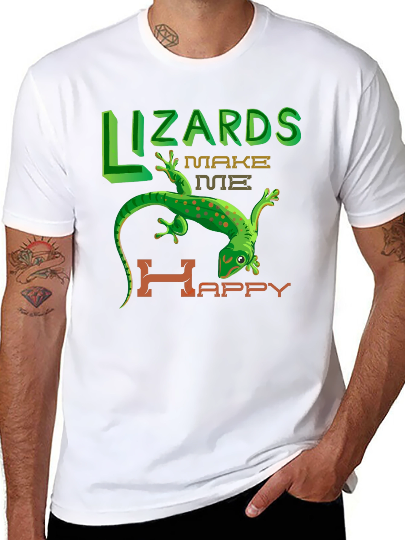 Lizards Make Me Happy Graphic T-Shirt