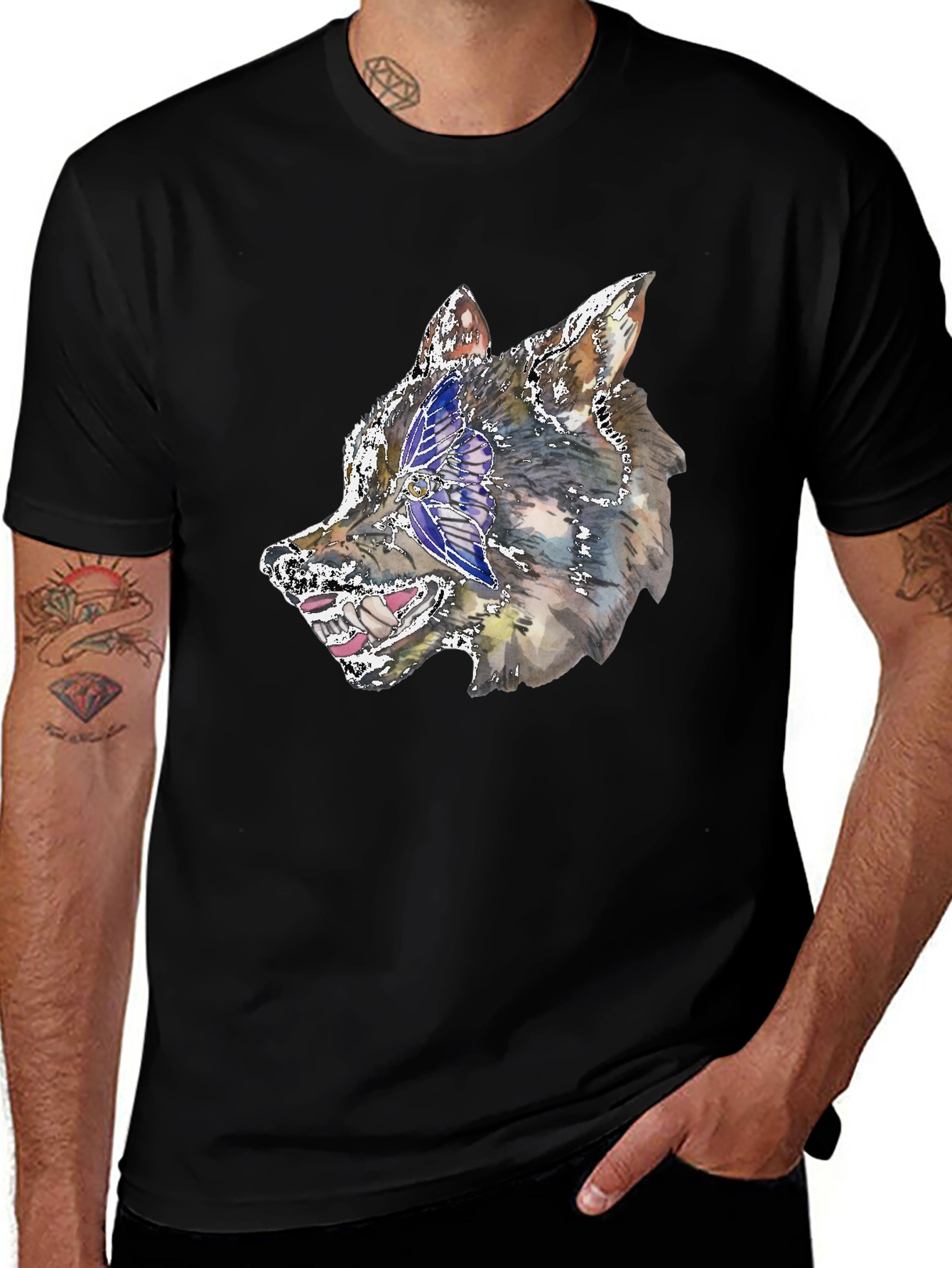Wolf Graphic Black T-Shirt