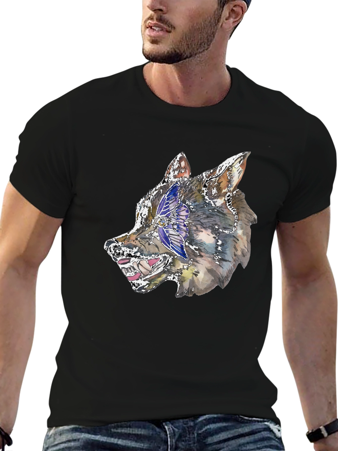 Wolf Graphic Black T-Shirt