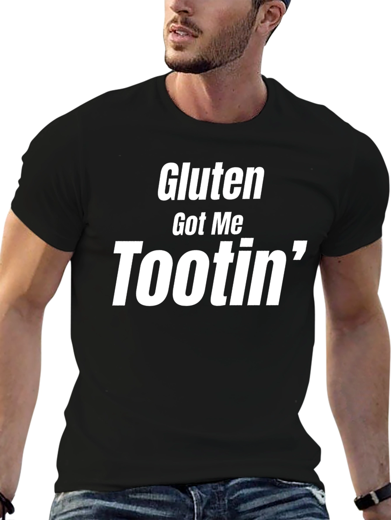 Gluten Got Me Tootin Black T-Shirt