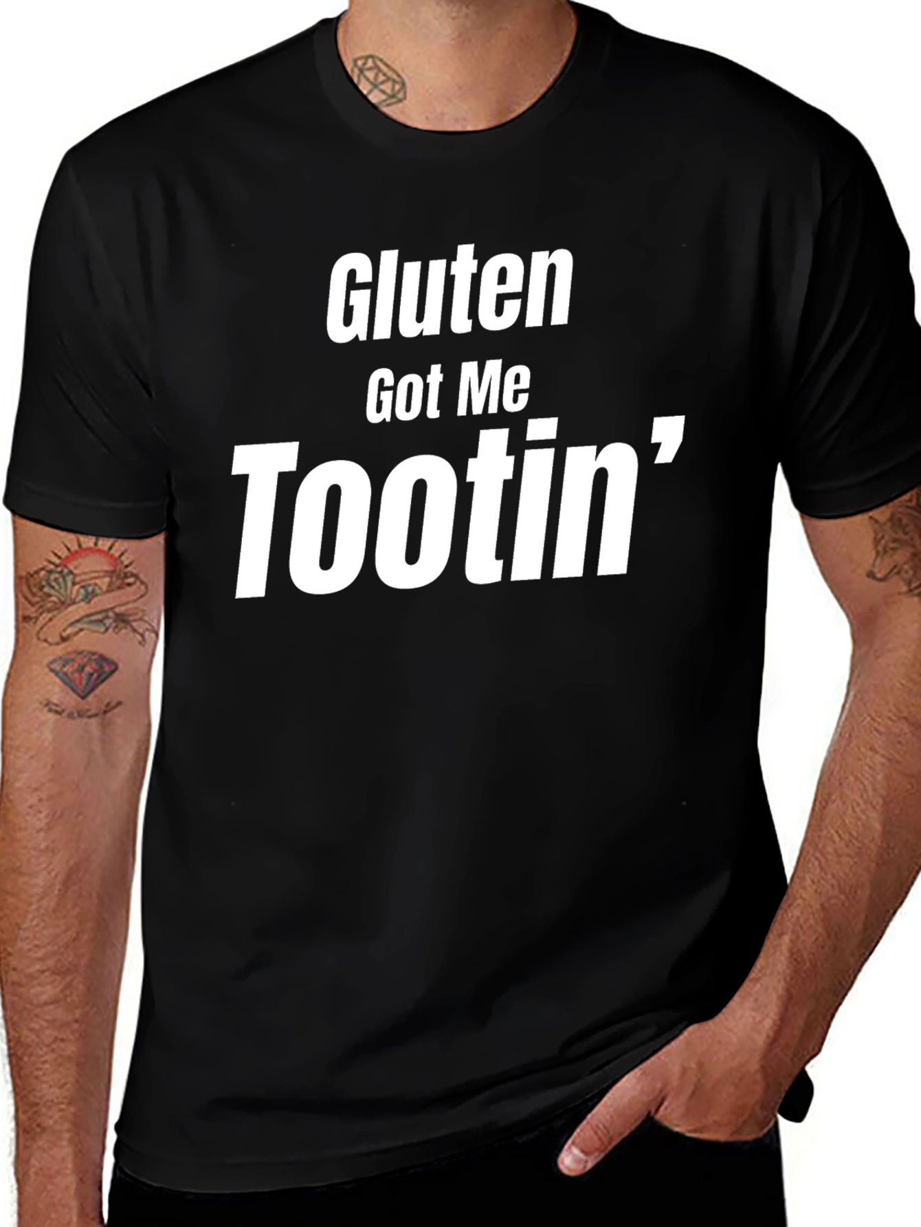 Gluten Got Me Tootin Black T-Shirt