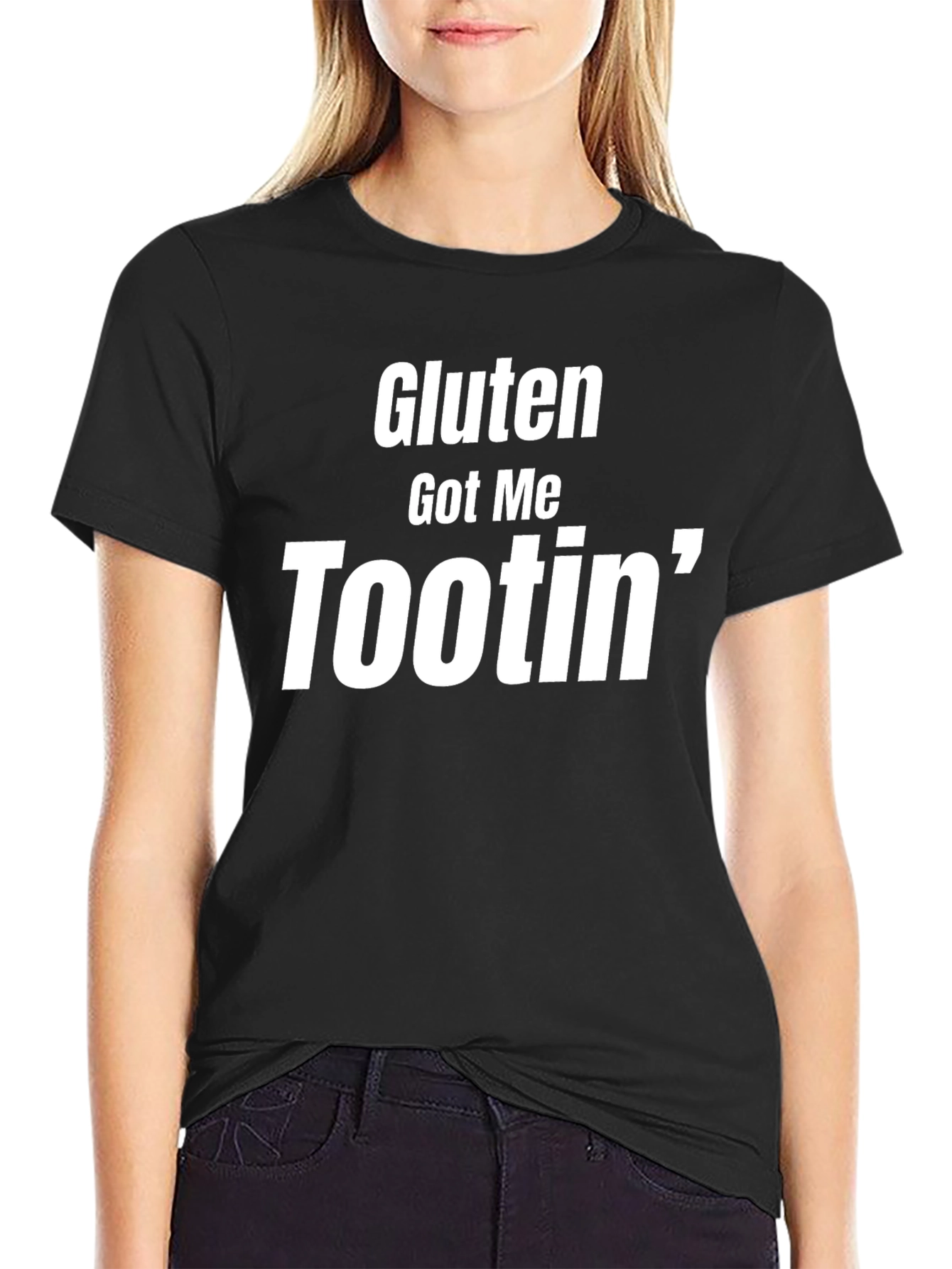 Gluten Got Me Tootin Black T-Shirt