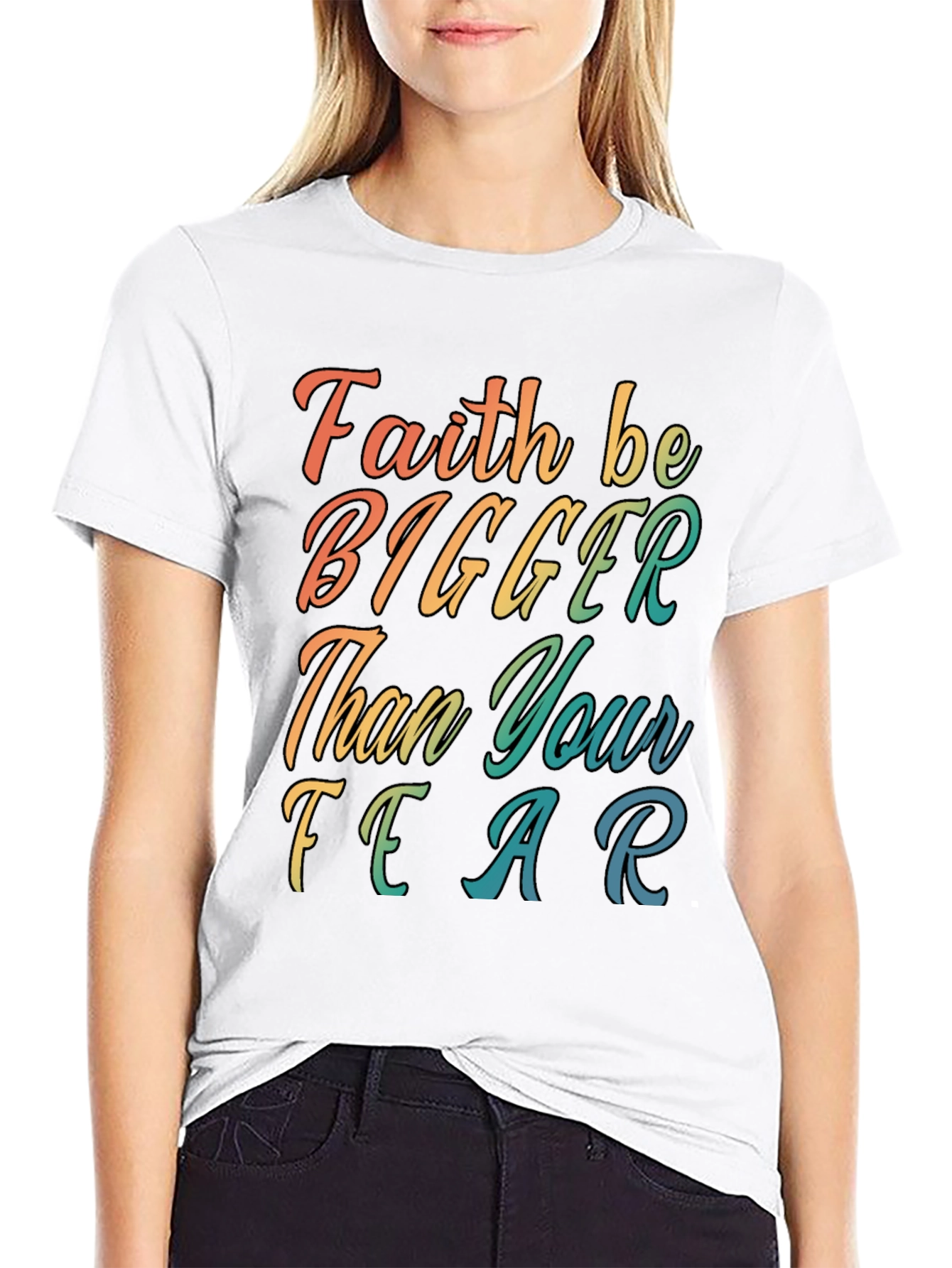 Faith Bigger Than Fear Graphic Tee - Black