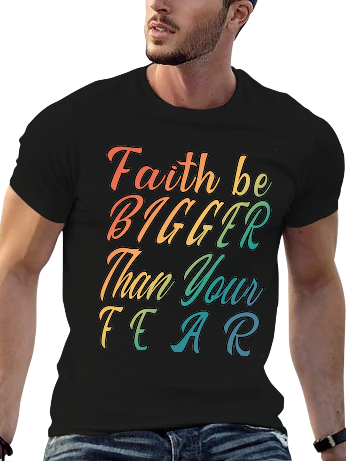 Faith Bigger Than Fear Graphic Tee - Black