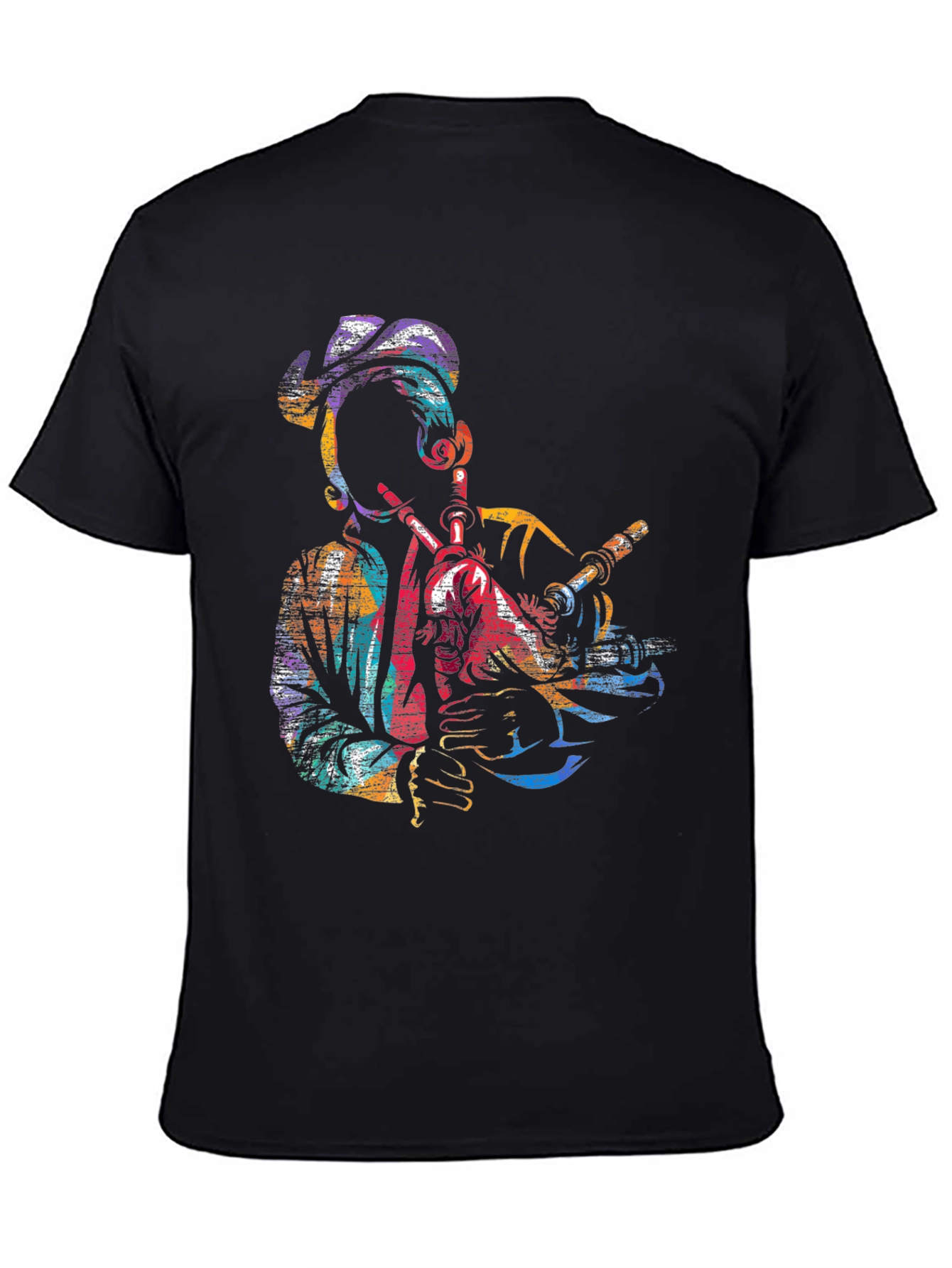 Colorful Bagpiper Graphic Tee