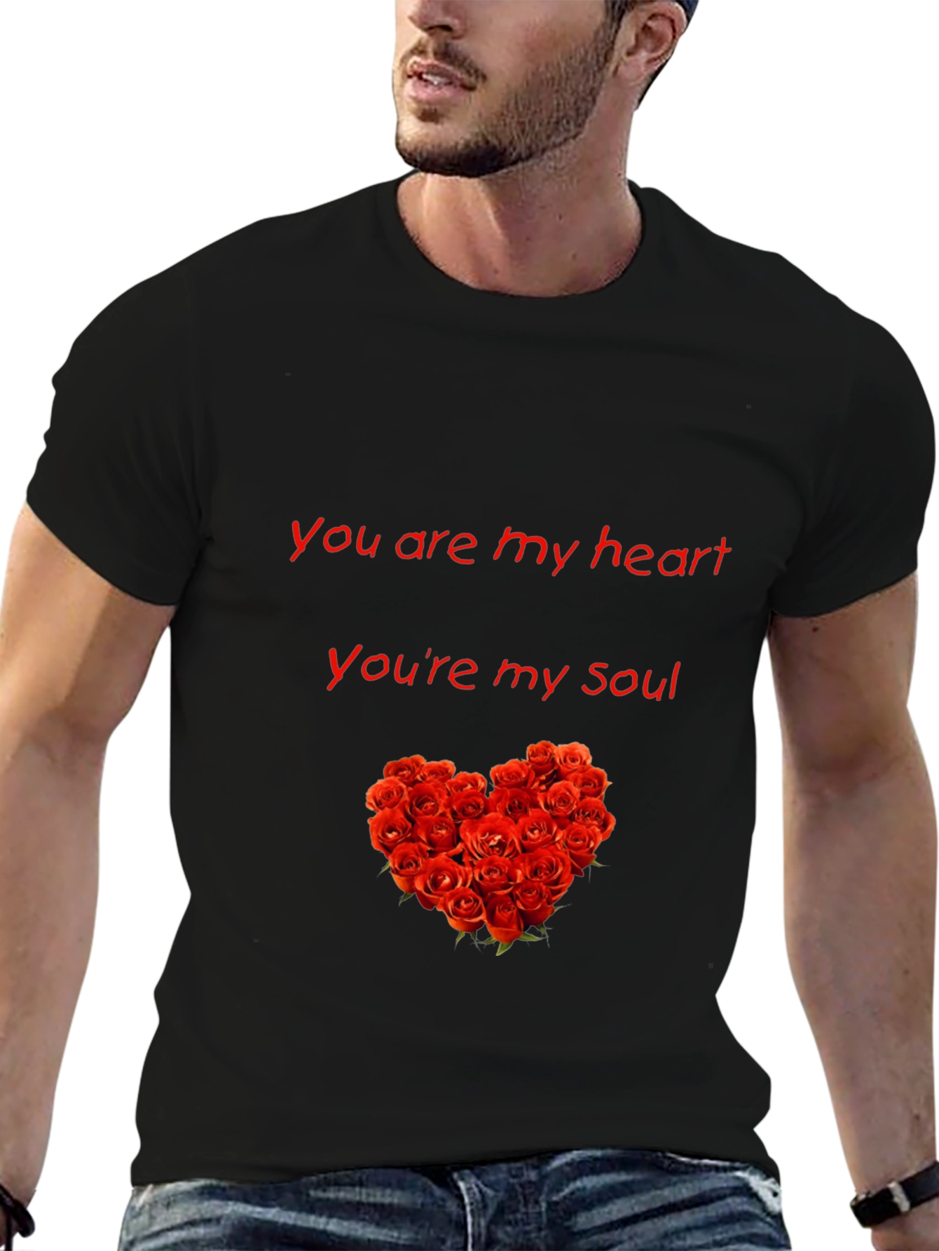 Romantic Rose Heart T-Shirt - You Are My Heart