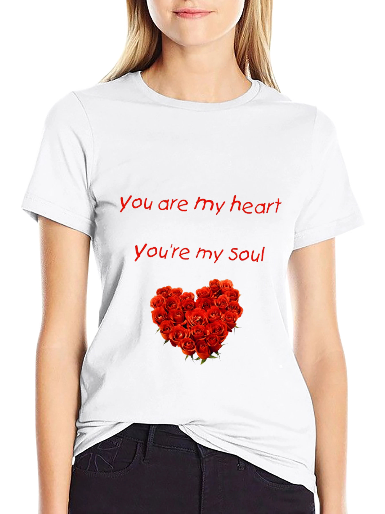 Romantic Rose Heart T-Shirt - You Are My Heart
