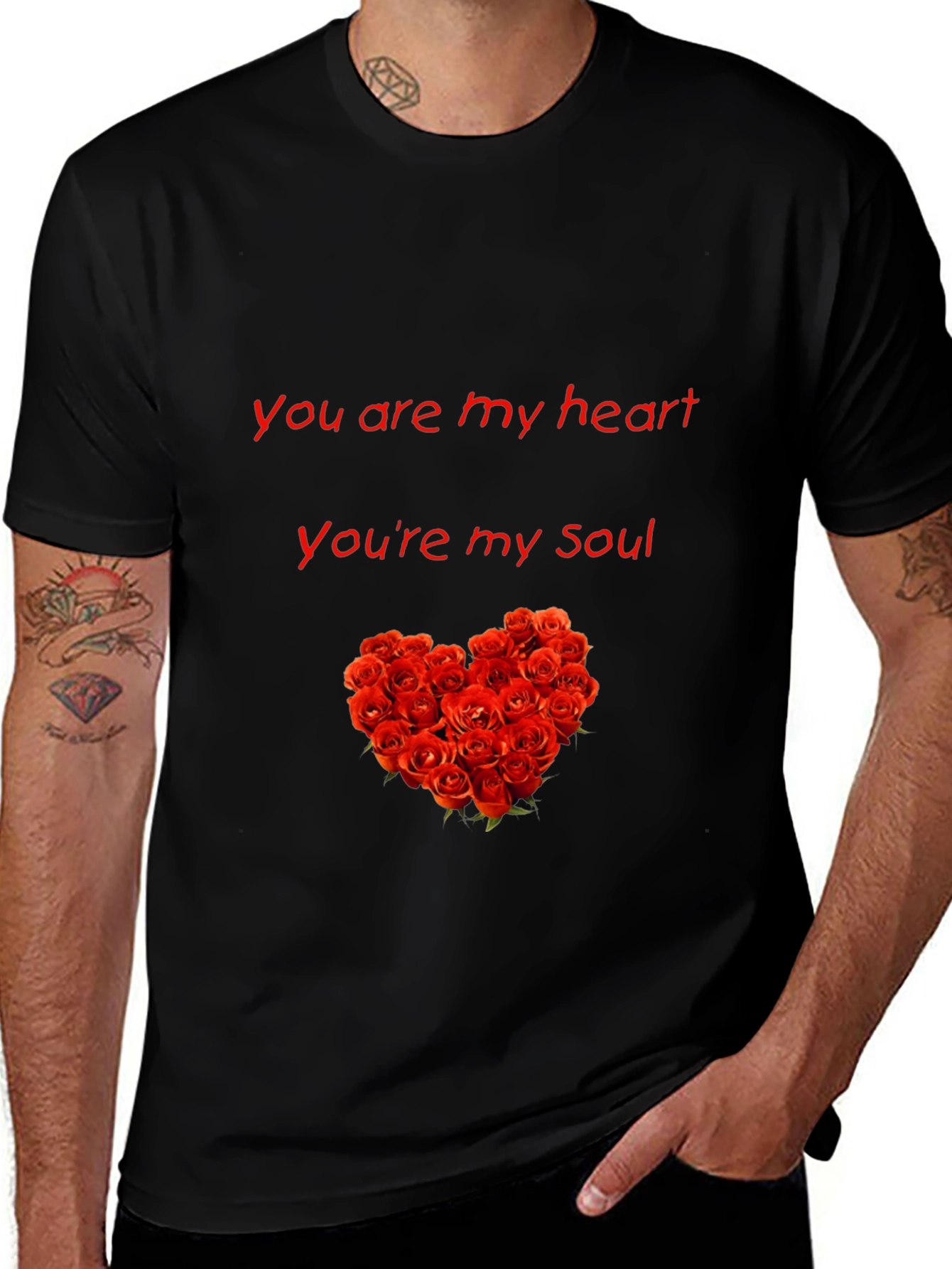 Romantic Rose Heart T-Shirt - You Are My Heart