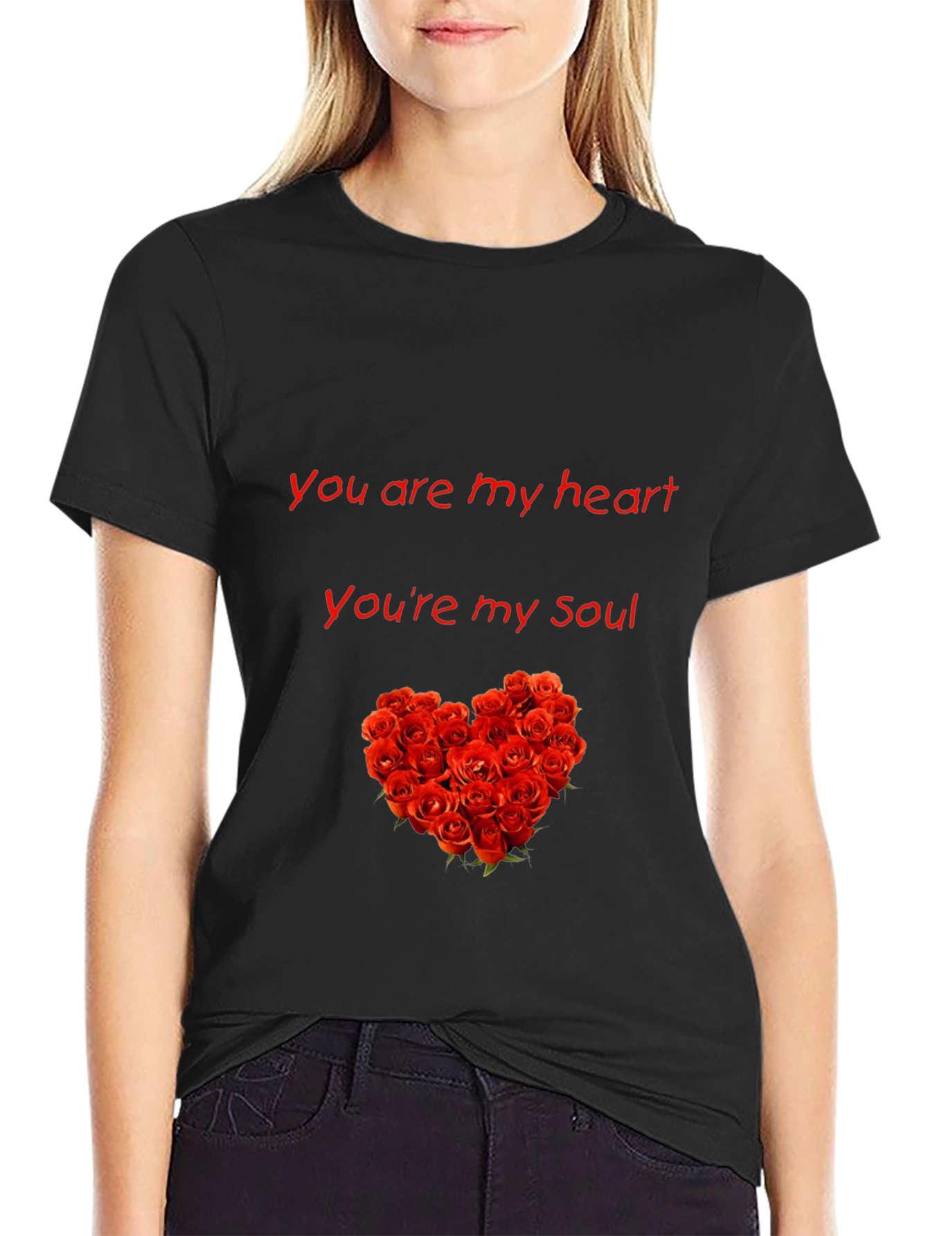 Romantic Rose Heart T-Shirt - You Are My Heart