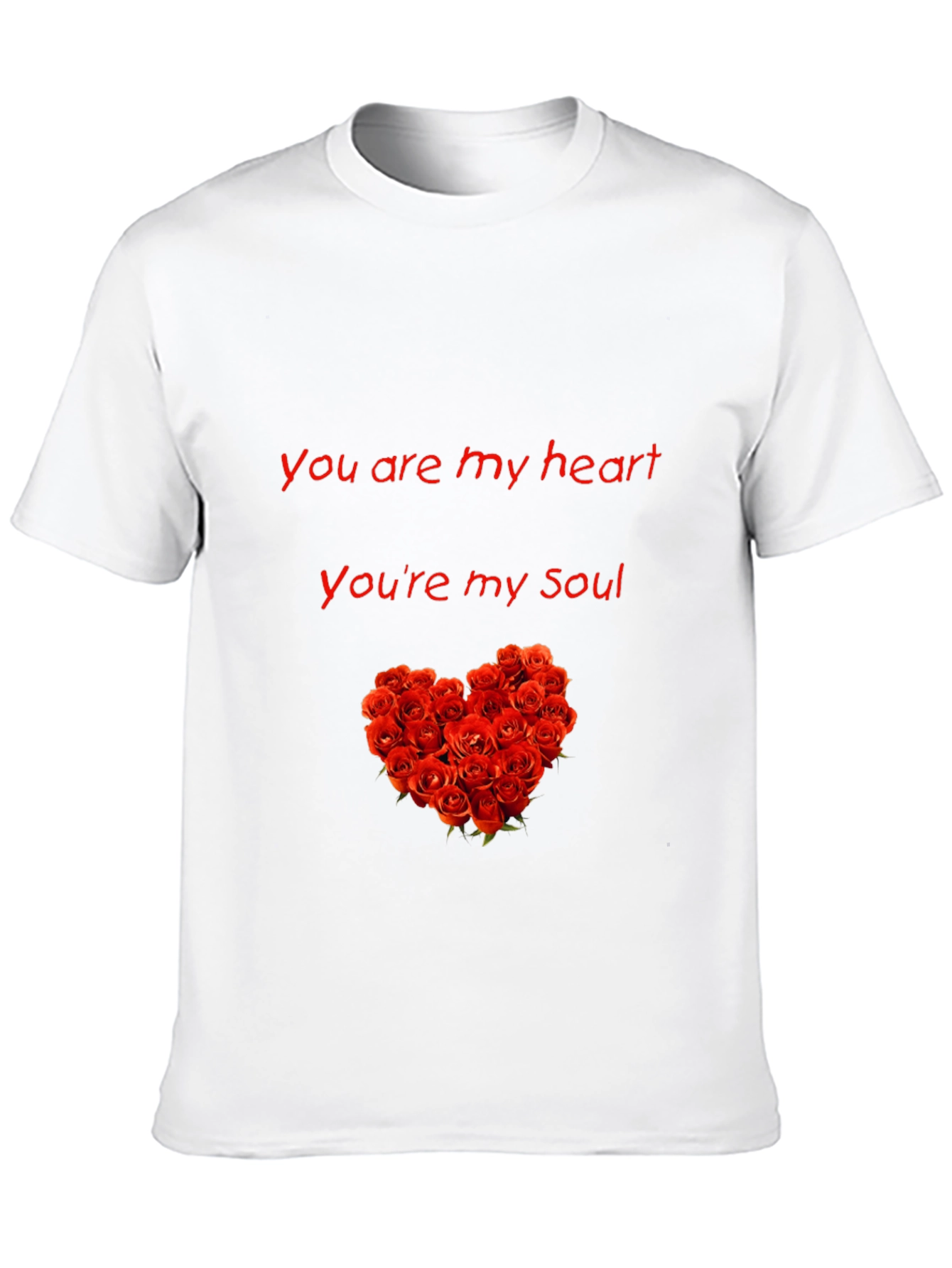 Romantic Rose Heart T-Shirt - You Are My Heart